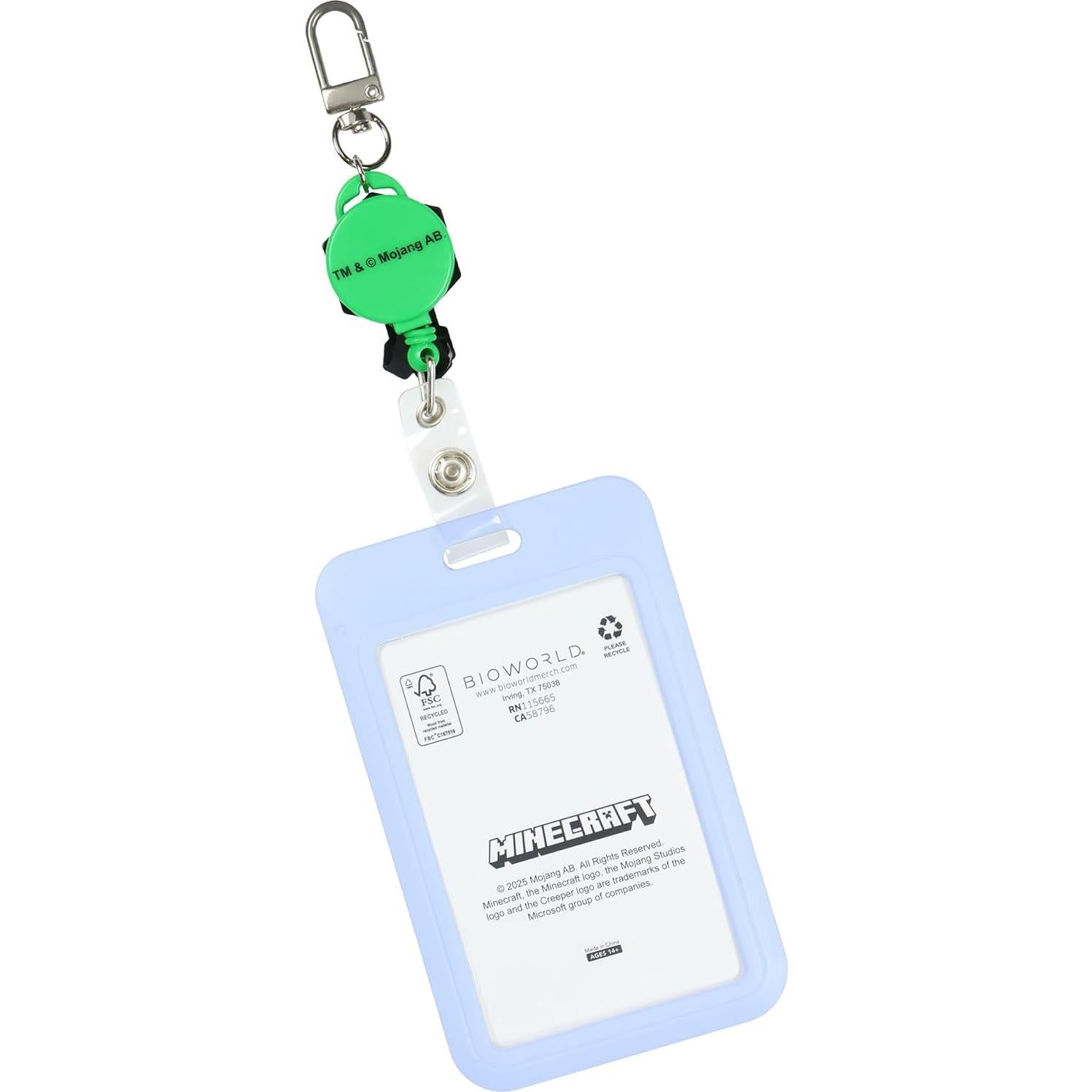 Portatarjetas Retráctil Bioworld Creeper Minecraft Multicolor