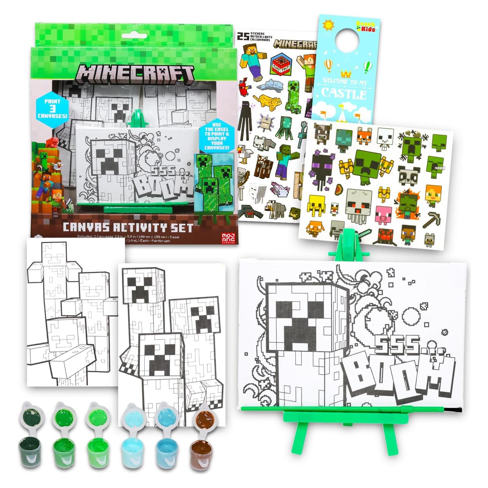 Juego de Pintura Minecraft para Niños - Set de Arte 3 Lienzos