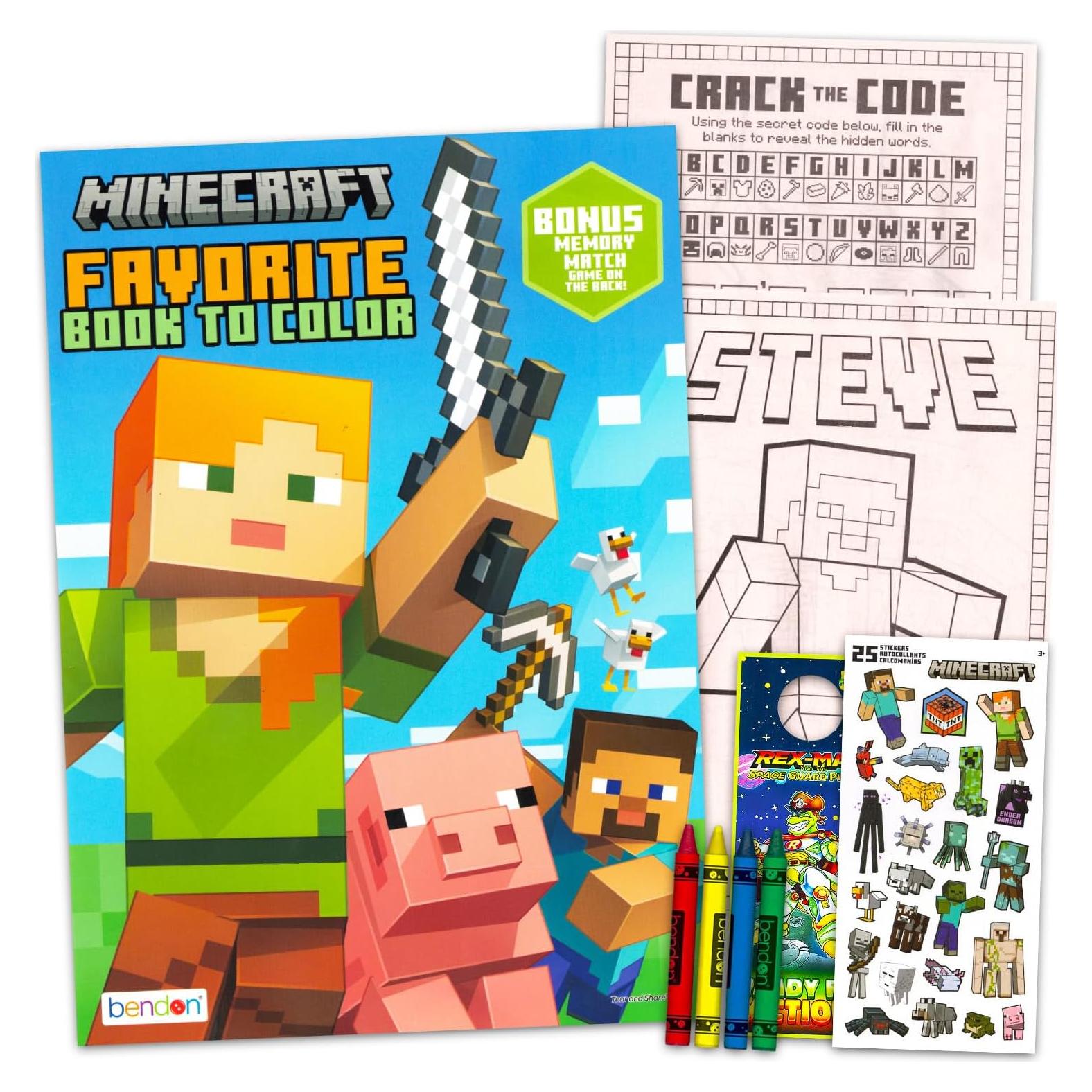 Conjunto de Libros para Colorear Minecraft Niños 4-8 Años