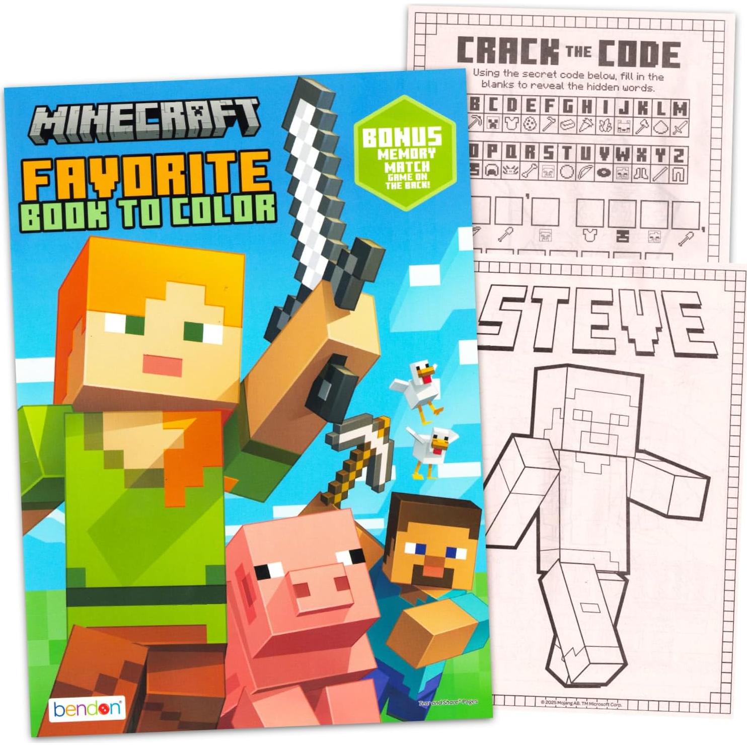 Conjunto de Libros para Colorear Minecraft Niños 4-8 Años
