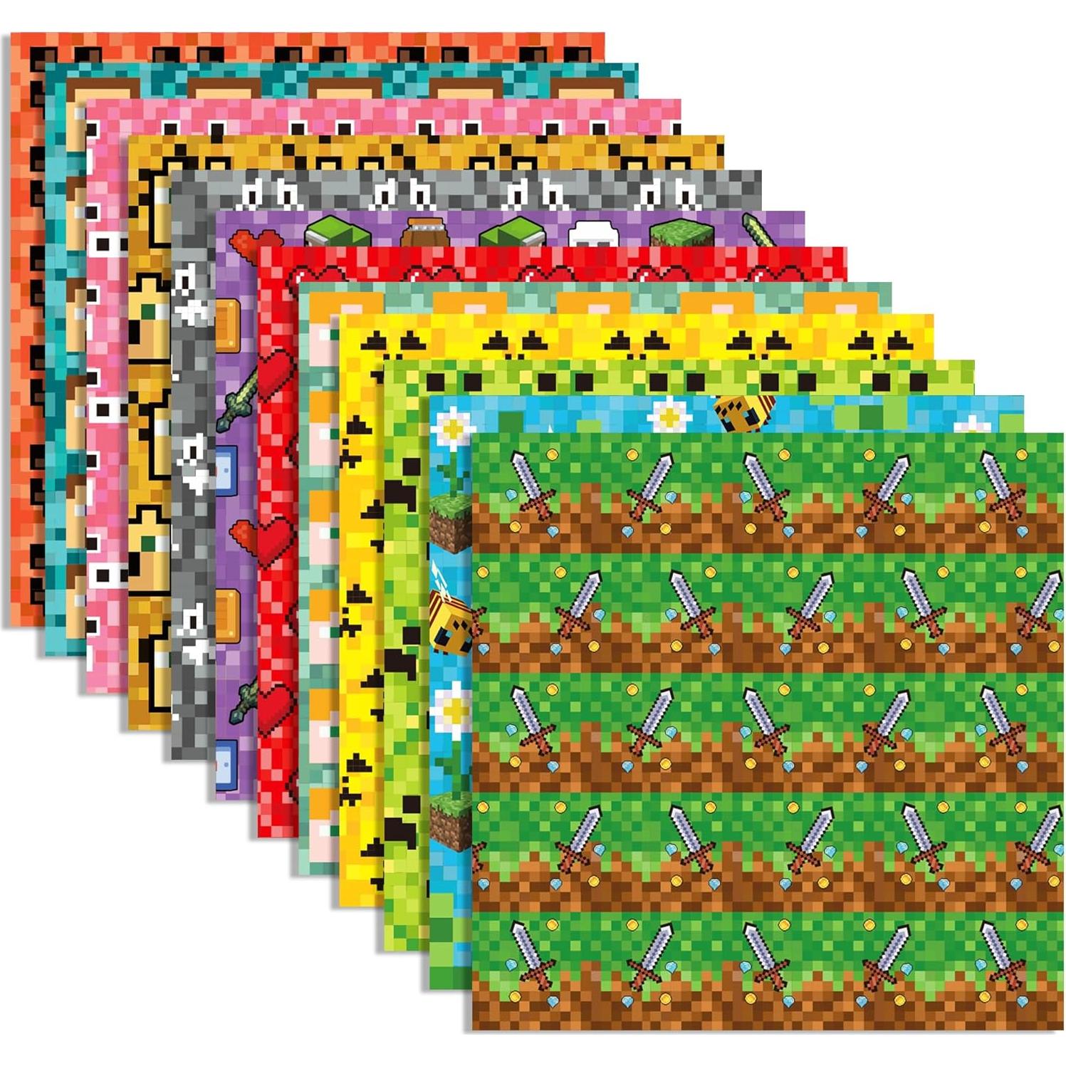 24 Hojas de Papel de Scrapbook Pixel SJJCHU 30x30 cm