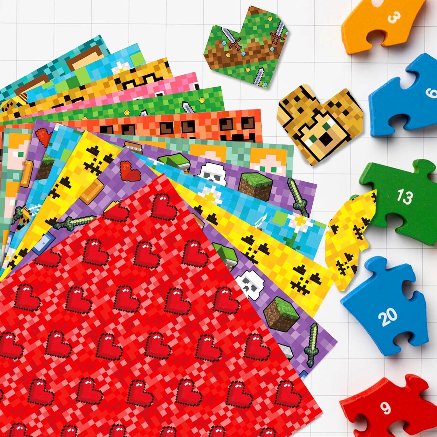 24 Hojas de Papel de Scrapbook Pixel SJJCHU 30x30 cm