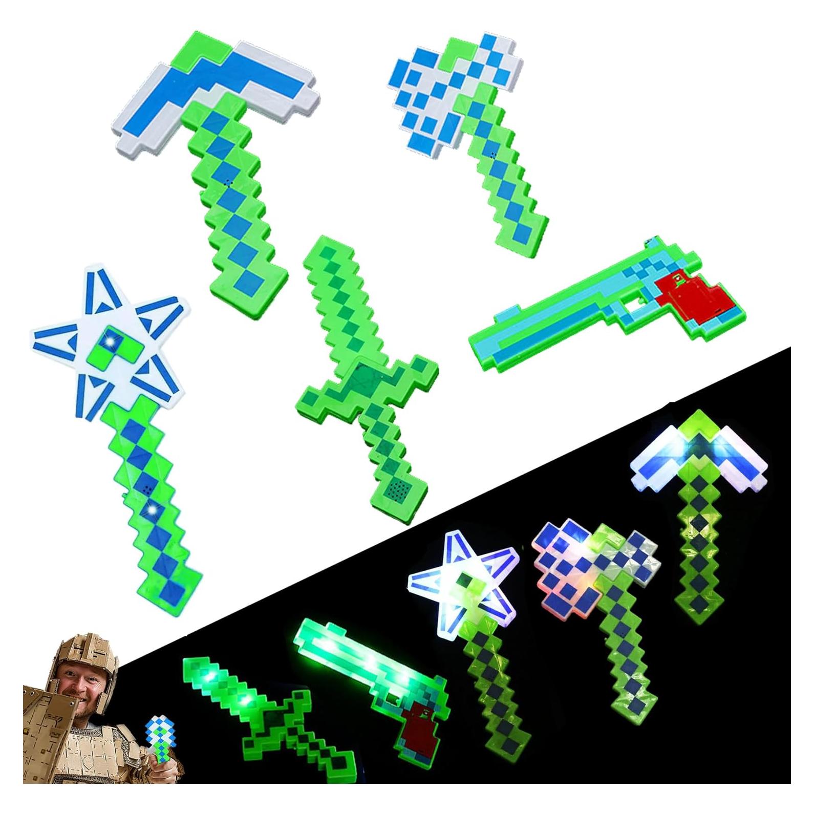 Juego de 5 Espadas LED Pixeladas Mushroomcase - Verde