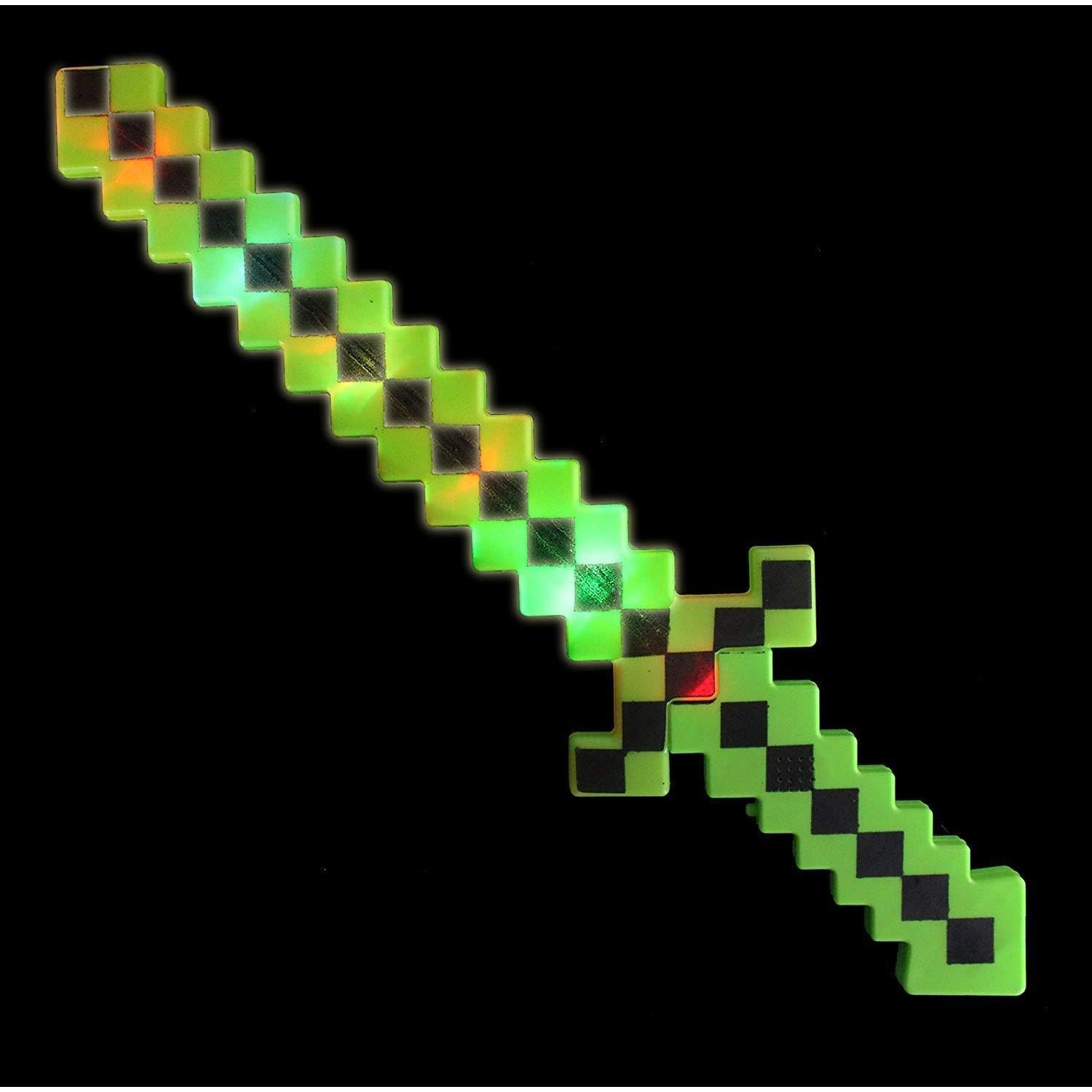 Espada de Juguete Pixelada 60.96 cm - Paquete de 2 - Verde y Rojo