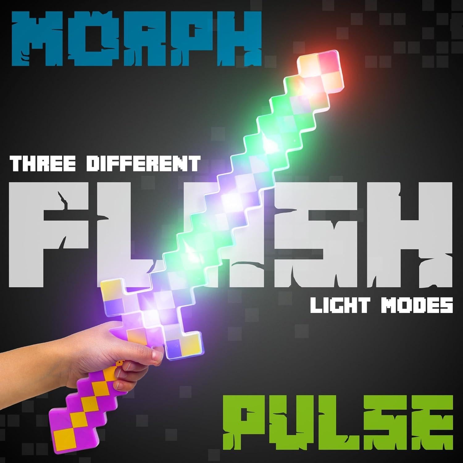 Espada Pixel LED 61cm Windy City Novelties - Multicolor para fiestas