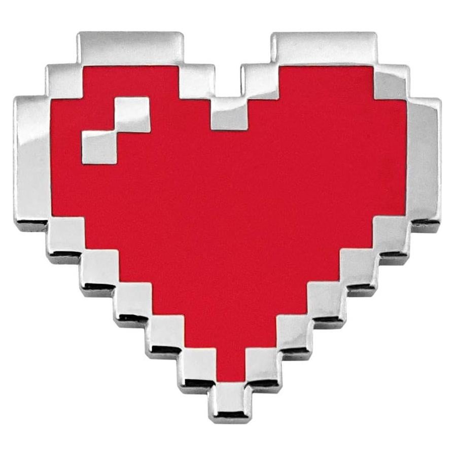 Pin de Solapa Esmalte Corazón Retro 8-Bit Pinsanity 2.54 cm