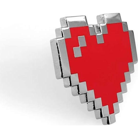 Pin de Solapa Esmalte Corazón Retro 8-Bit Pinsanity 2.54 cm