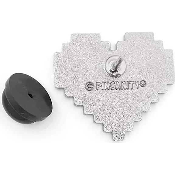 Pin de Solapa Esmalte Corazón Retro 8-Bit Pinsanity 2.54 cm