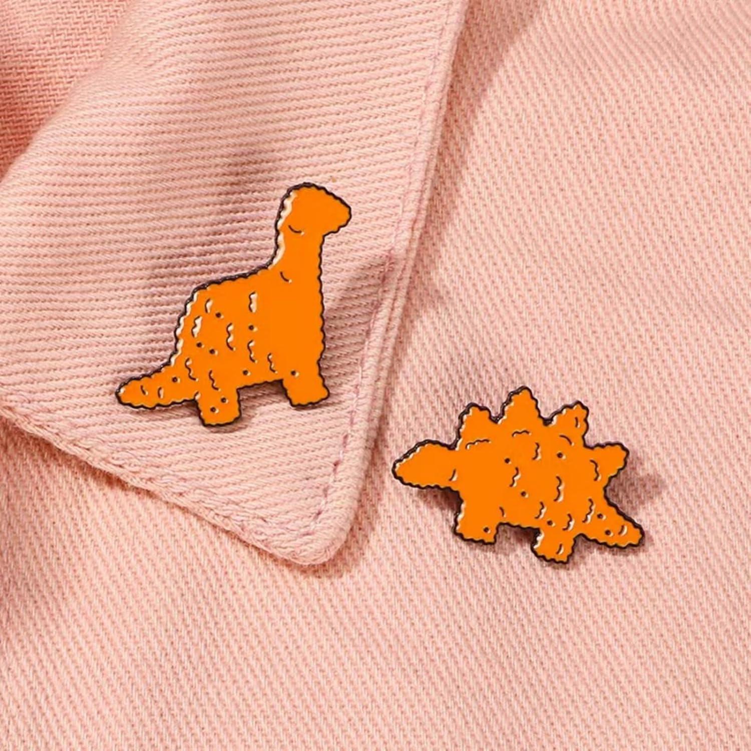 Pin de Esmalte Dinosaurio Nugget de Pollo 2.54cm - 3PCS