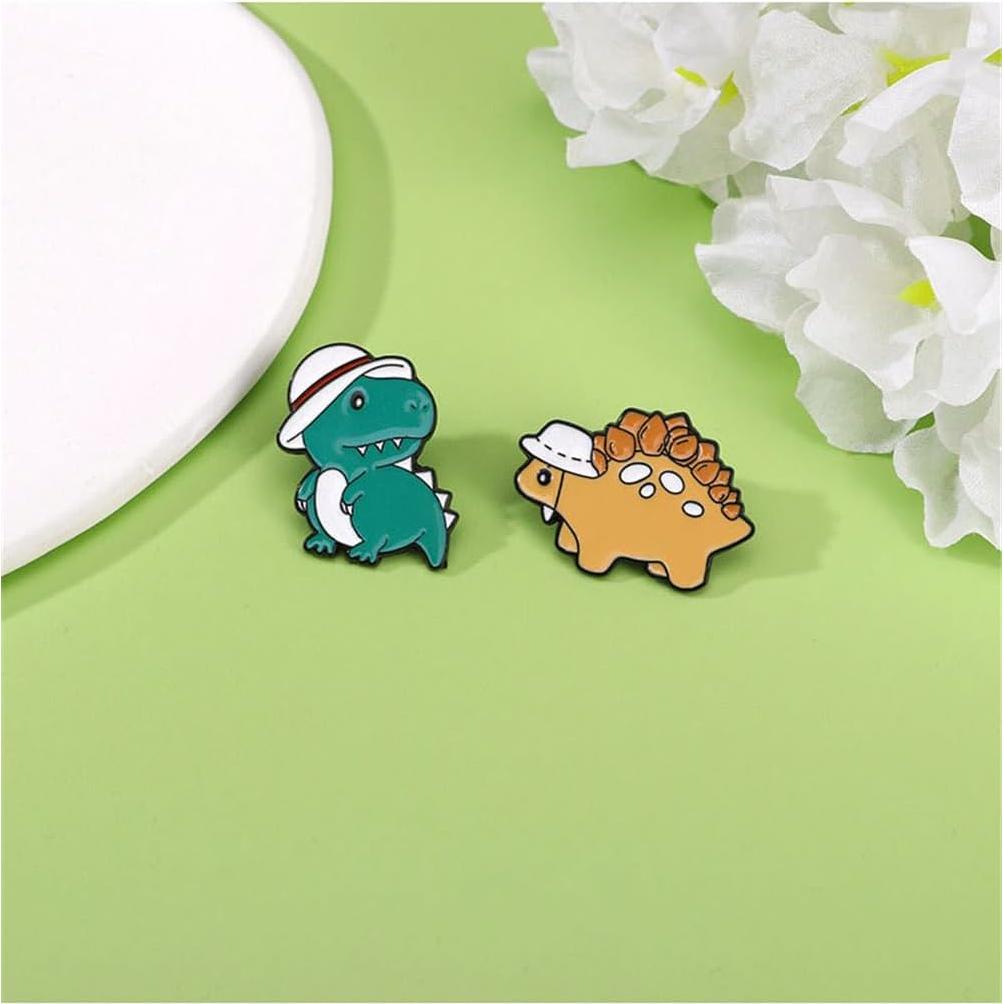 Juego de 4 Pines de Esmalte de Dinosaurios Lindos - Accesorios