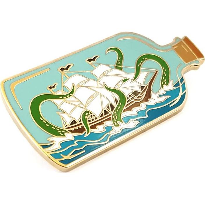 Pin de Solapa Esmalte Barco en Botella Pinsanity 4.45cm