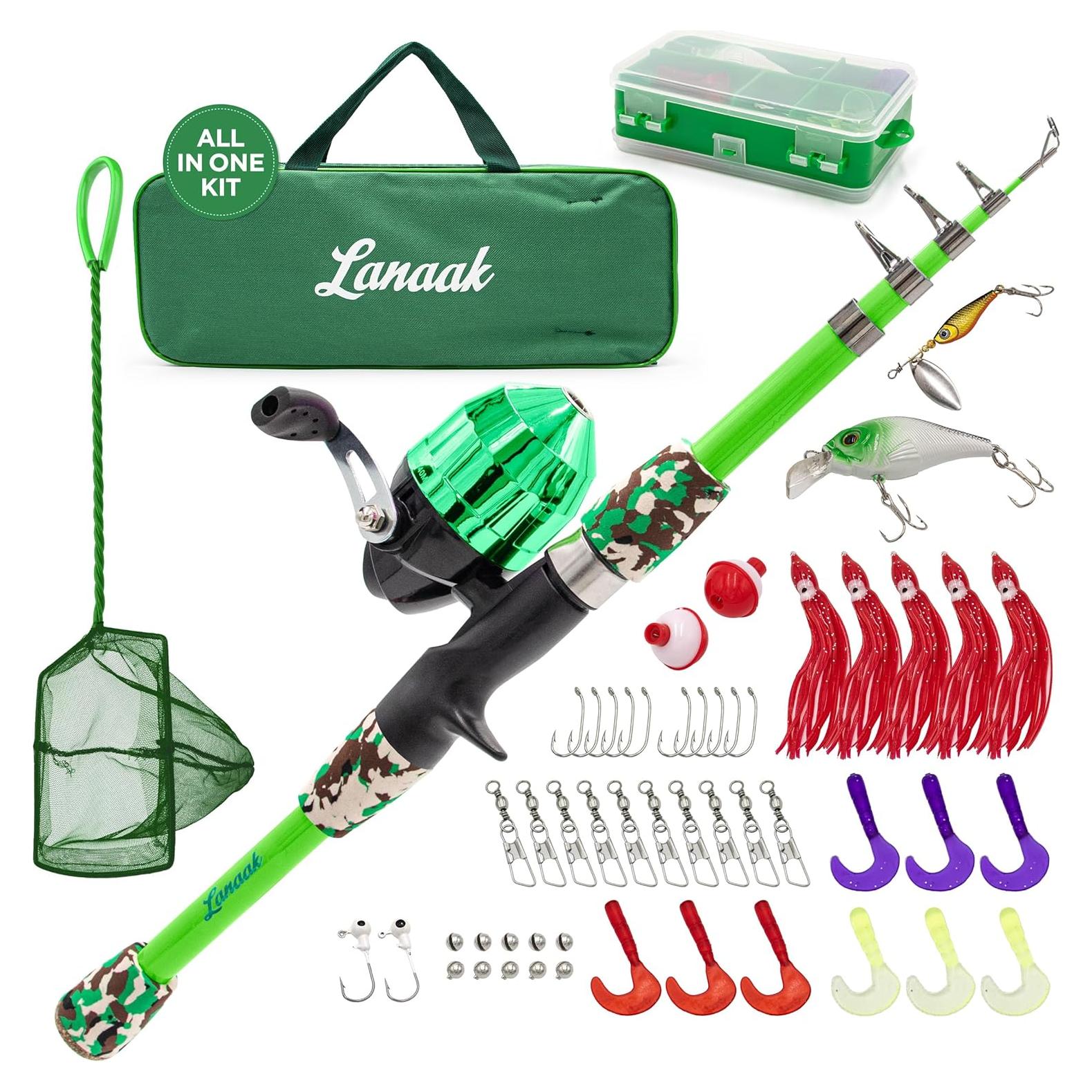 Caña de Pesca Telescópica Lanaak 157.5 cm para Niños