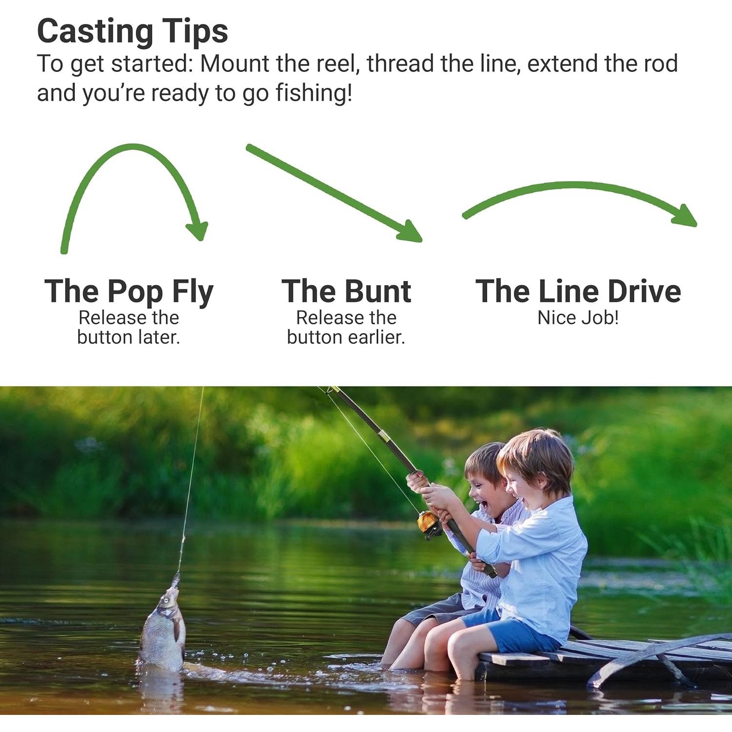 Caña de Pesca Telescópica Lanaak 157.5 cm para Niños