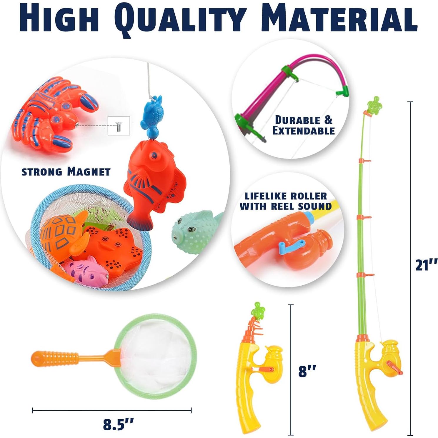 Juguete de Baño Educativo CozyBomB | Juego de Pesca 15 Peces