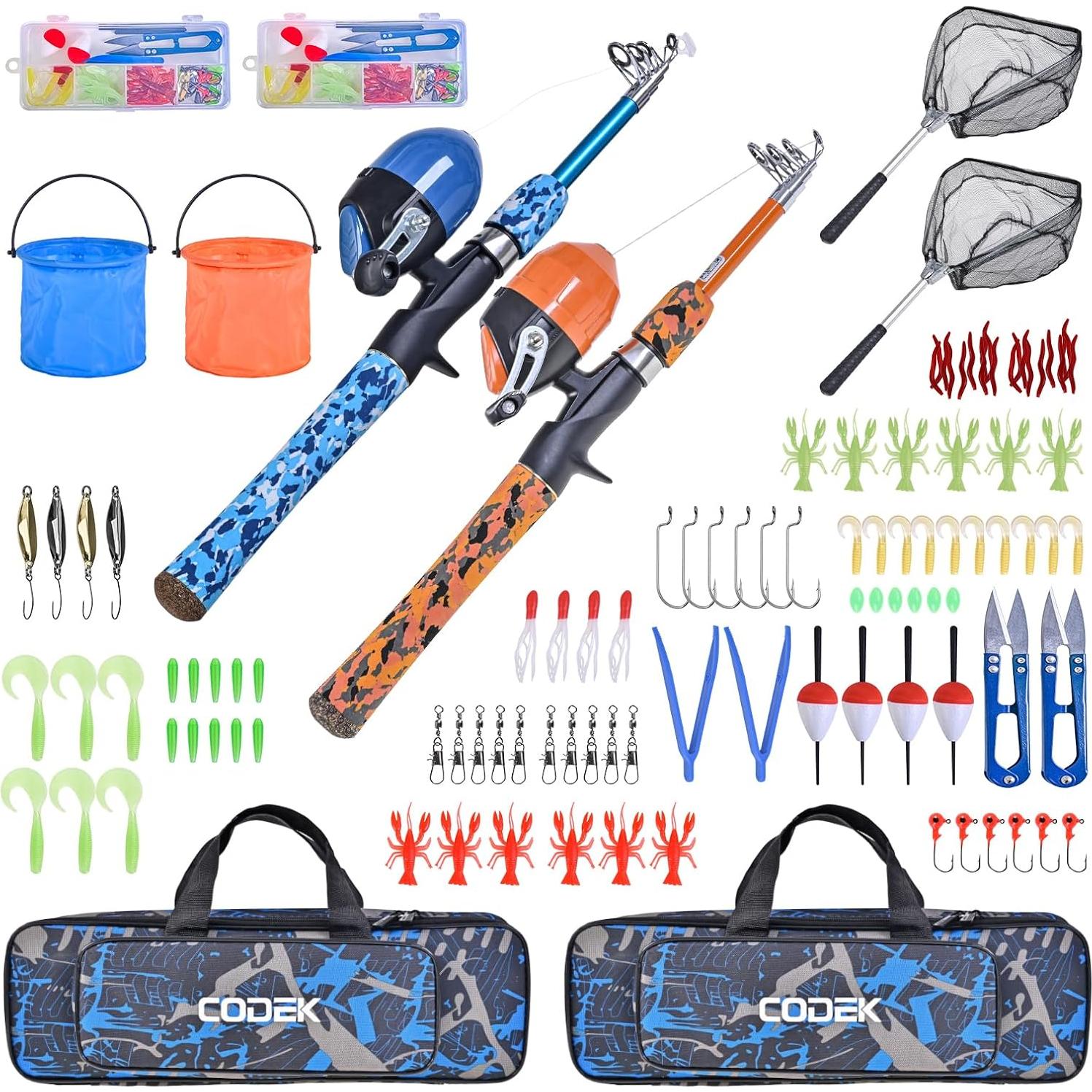 Juego de cañas de pescar CODEK para niños 1.5m con accesorios