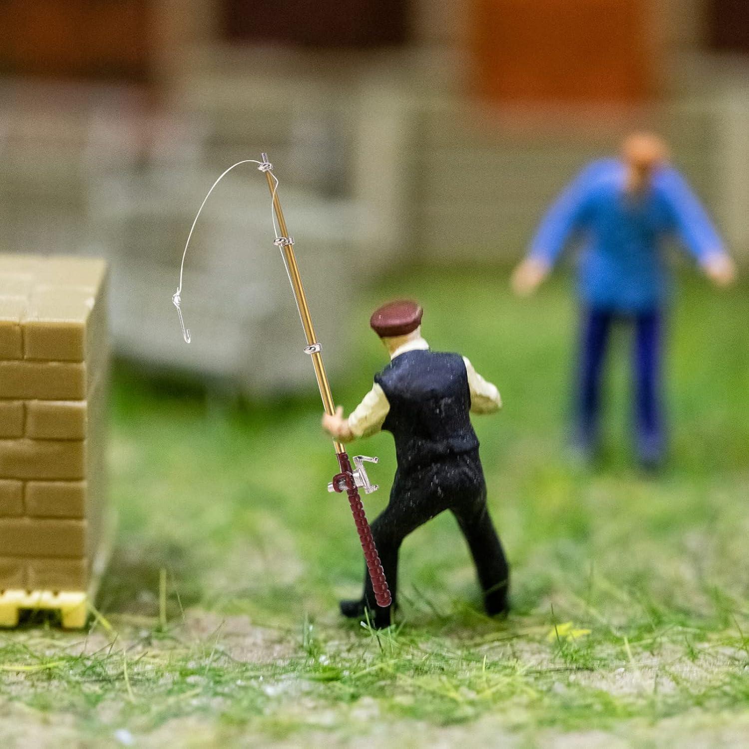 Mini Caña de Pescar para Casa de Muñecas Toddmomy 31.75cm