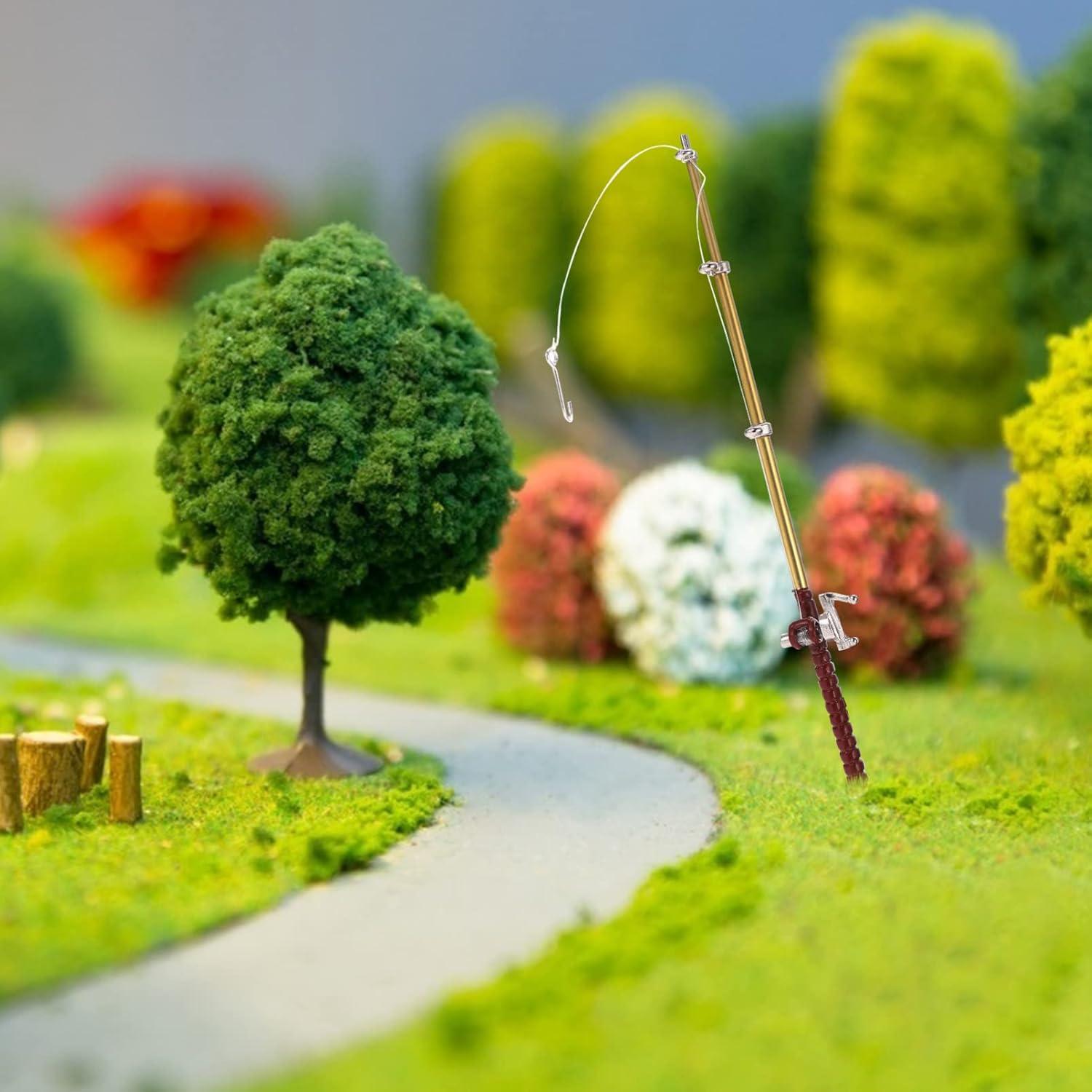 Mini Caña de Pescar para Casa de Muñecas Toddmomy 31.75cm