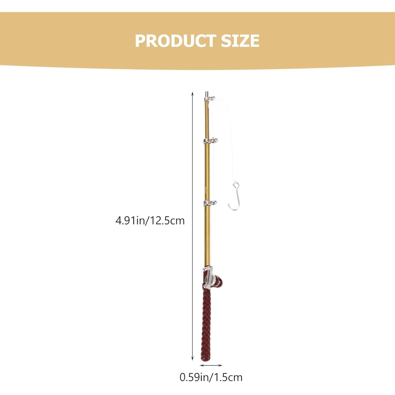Mini Caña de Pescar para Casa de Muñecas Toddmomy 31.75cm