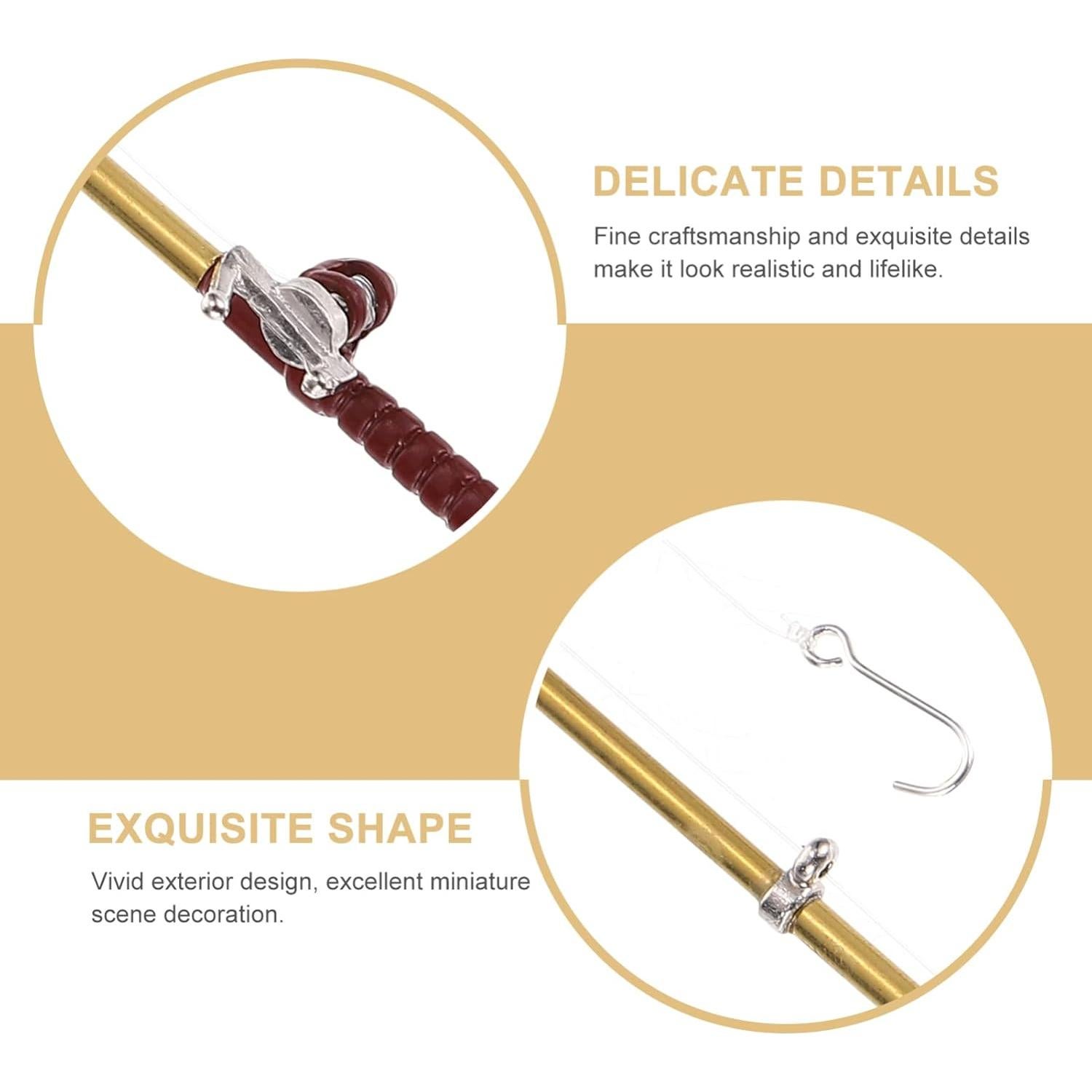 Caña de Pescar Miniatura TOYANDONA para Casa de Muñecas