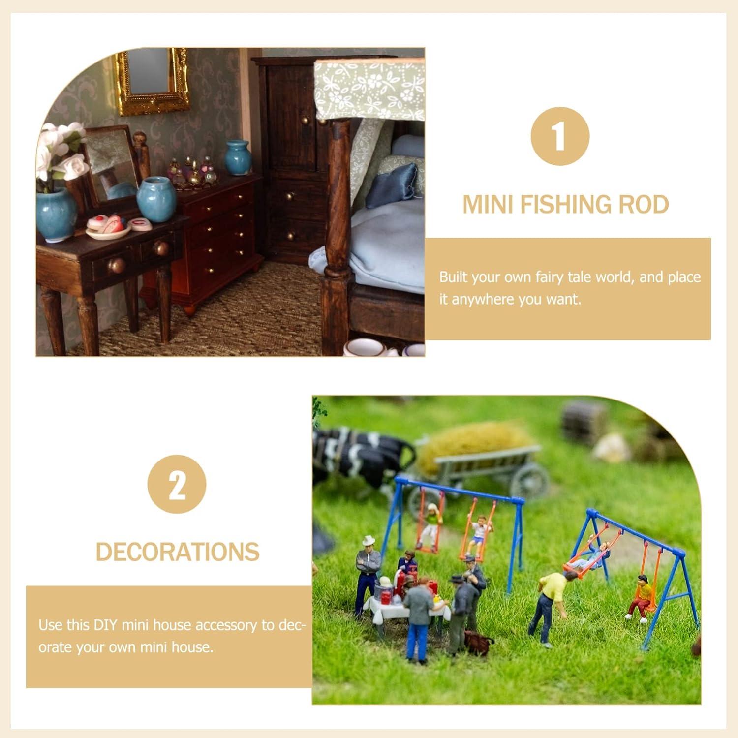 Caña de Pescar Miniatura TOYANDONA para Casa de Muñecas