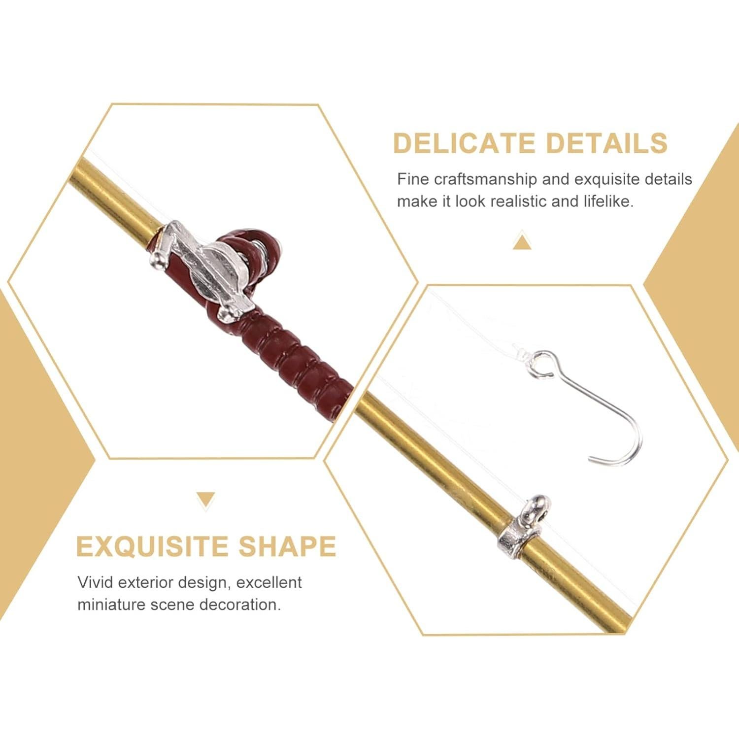 Caña de Pescar Miniatura TOYANDONA para Casa de Muñecas