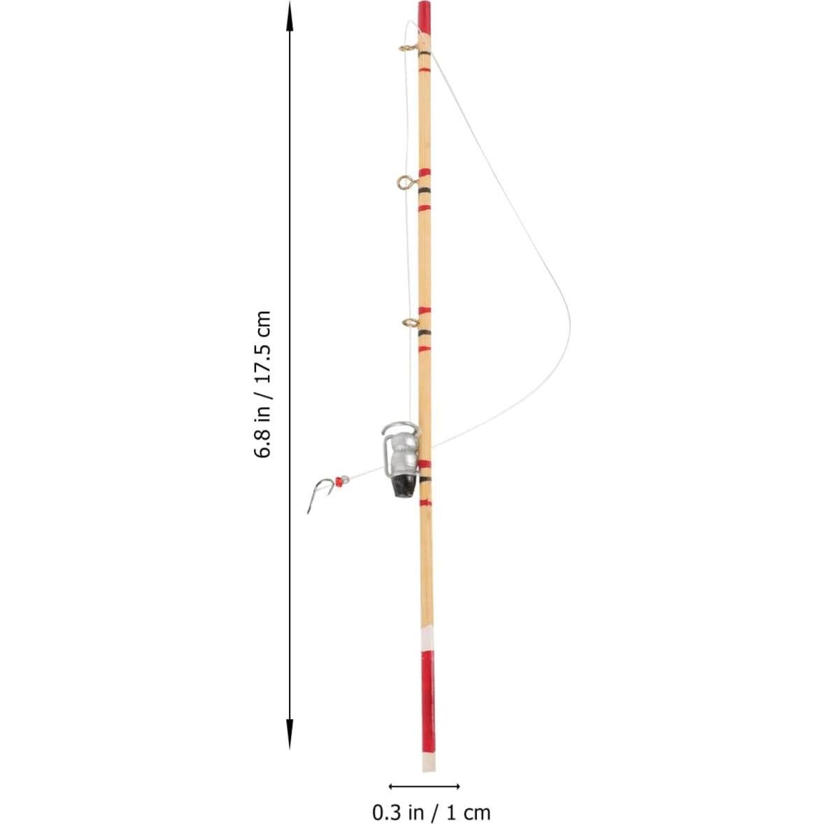 Miniatura Caña de Pescar TOYANDONA 2pcs Decorativa 17.5cm