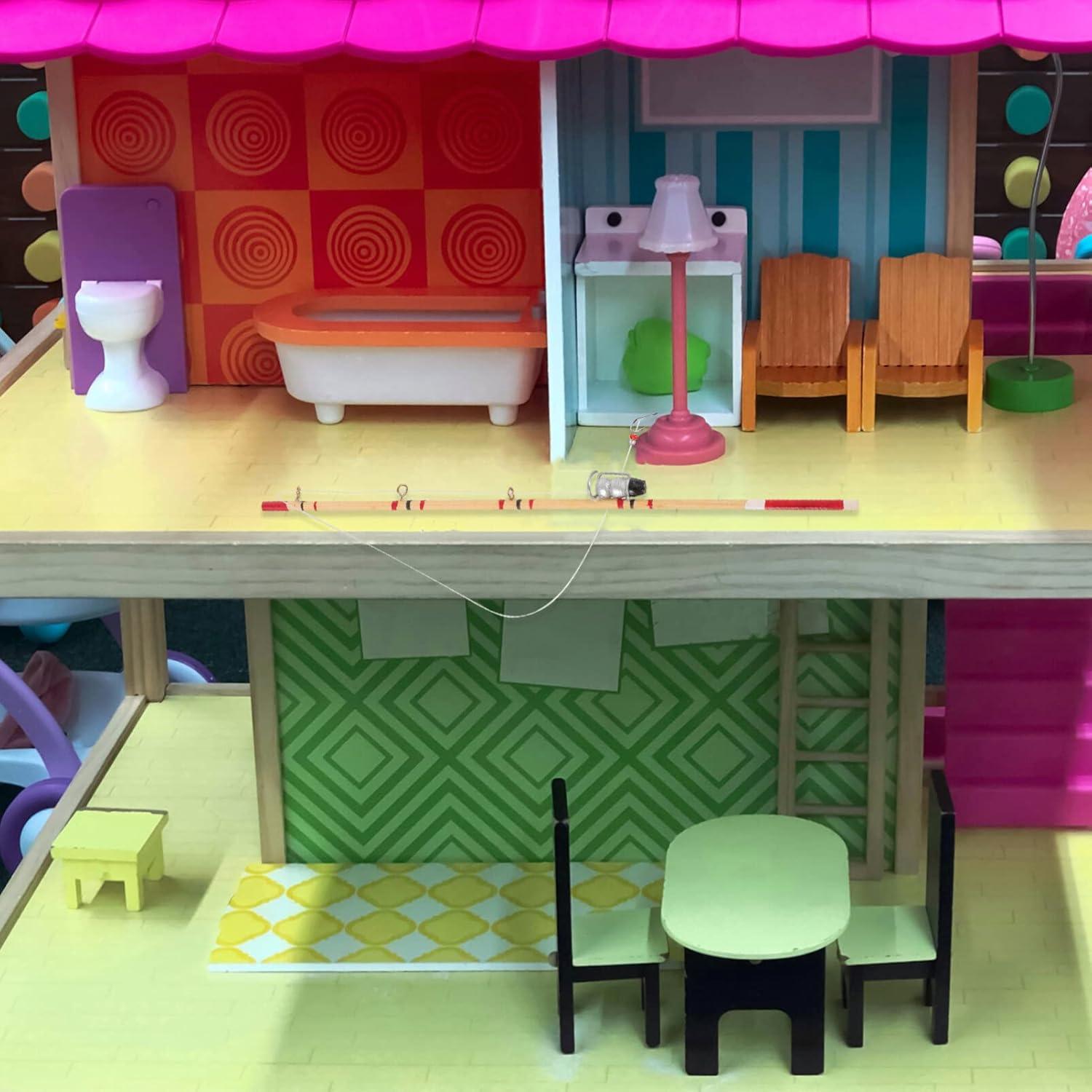 Miniatura Caña de Pescar TOYANDONA 2pcs Decorativa 17.5cm