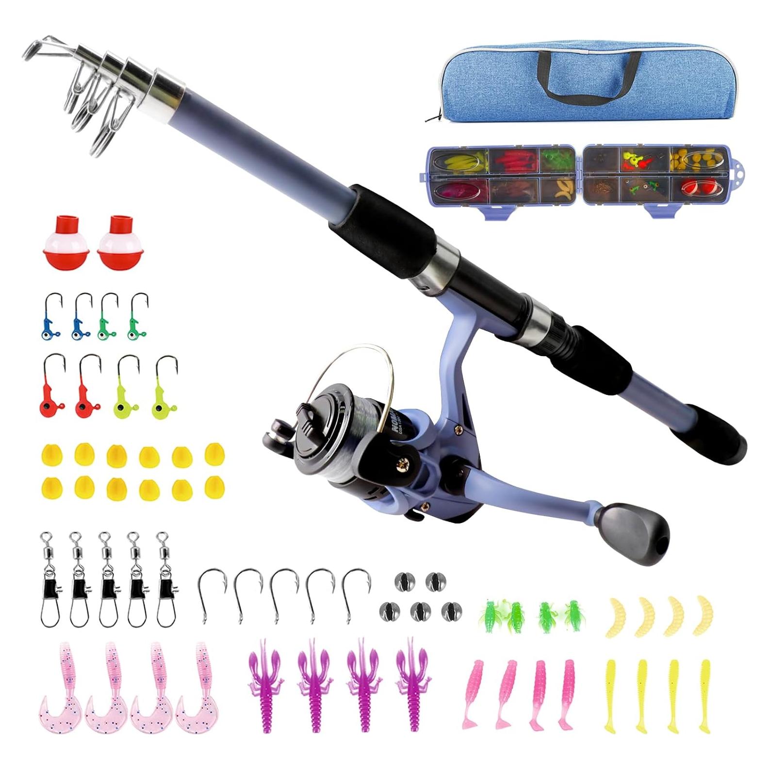 Juego de caña de pescar Milerong 1.65m para niños