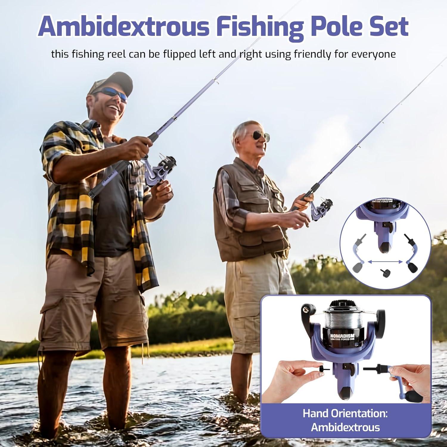 Juego de caña de pescar Milerong 1.65m para niños