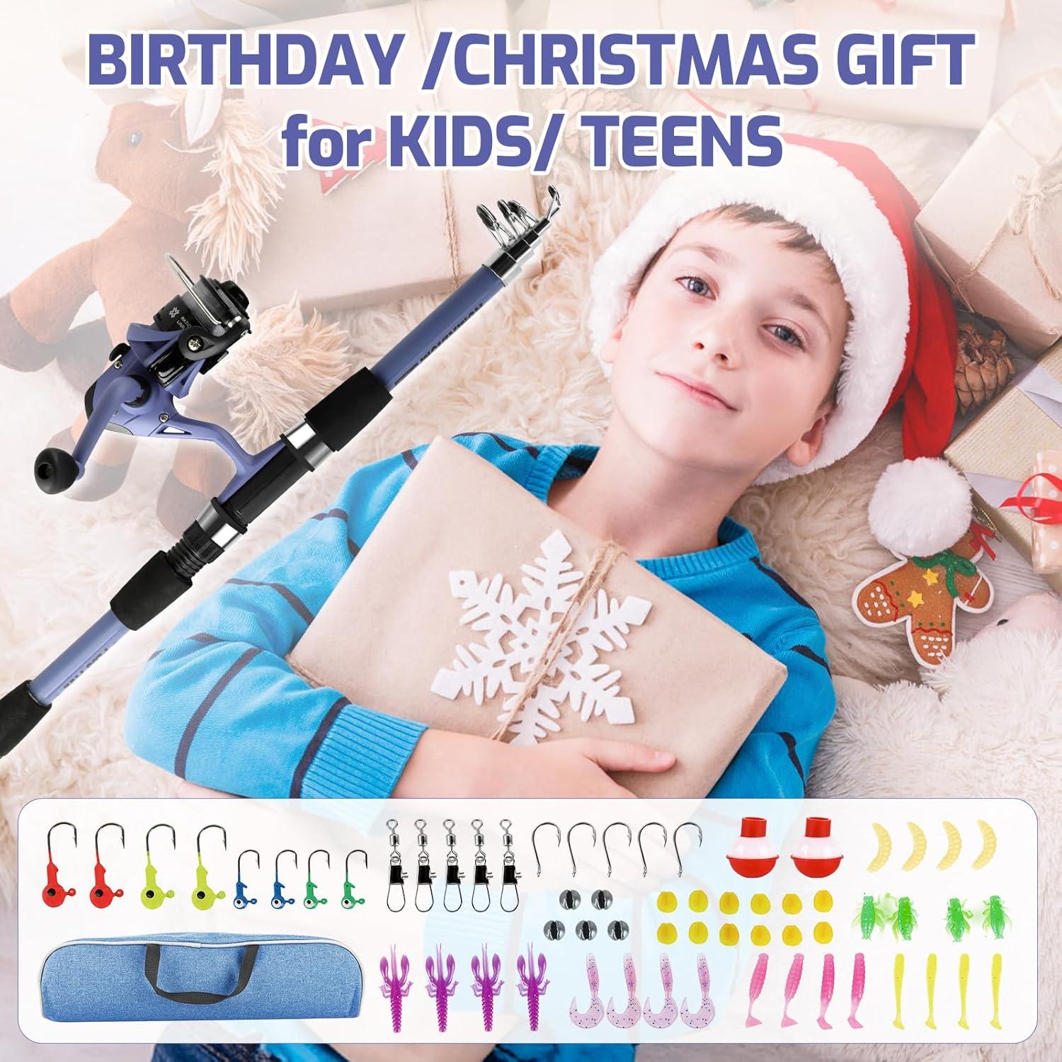 Juego de caña de pescar Milerong 1.65m para niños