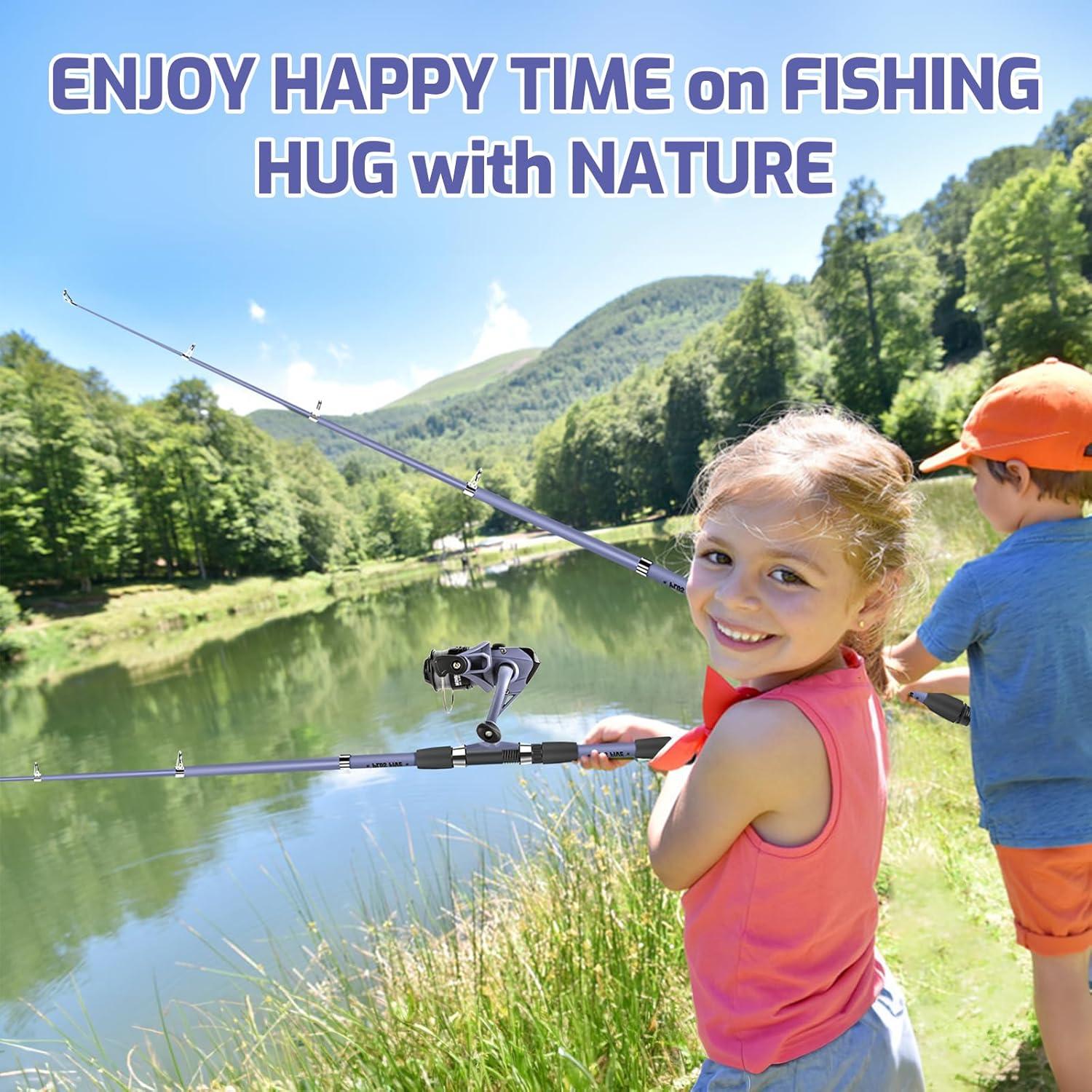 Juego de caña de pescar Milerong 1.65m para niños