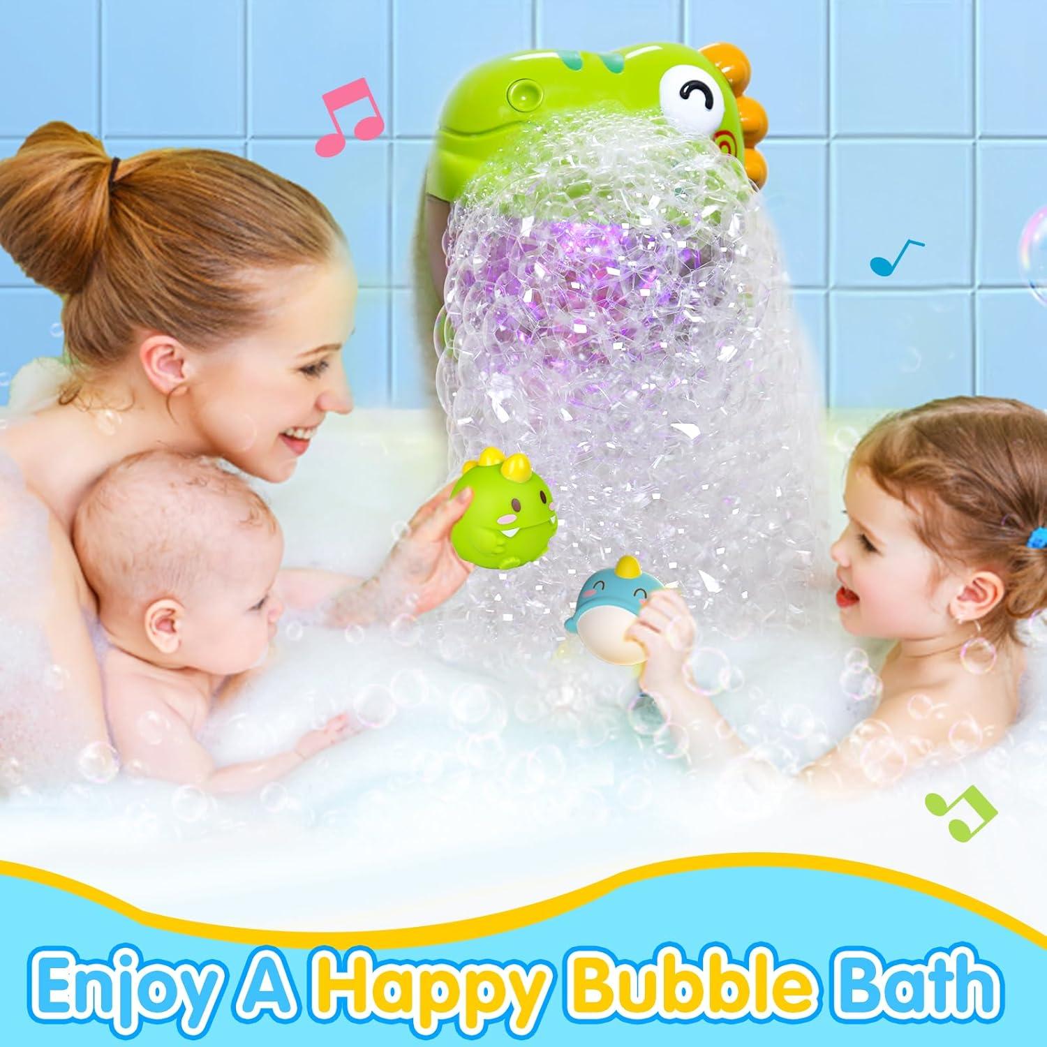 Juguetes de baño iluminados Qirtey con burbujas y música