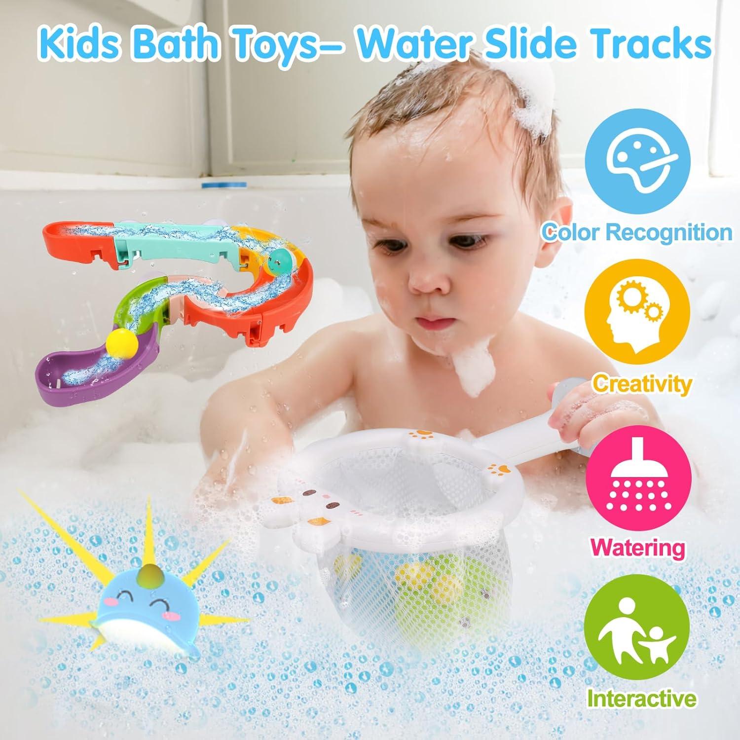 Juguetes de baño iluminados Qirtey con burbujas y música