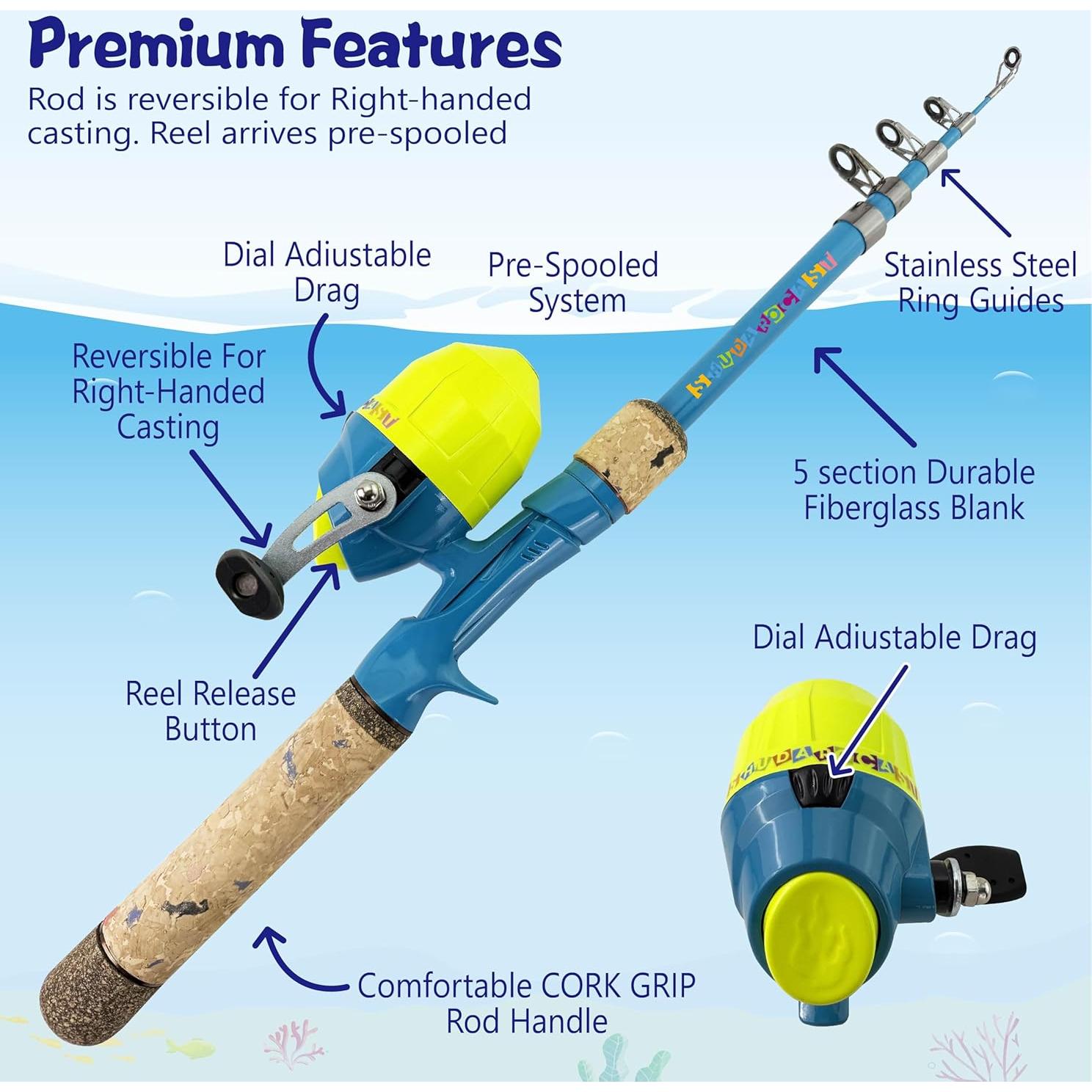 Juego de caña de pescar para niños SHUDAROCAST 1.5m con accesorios