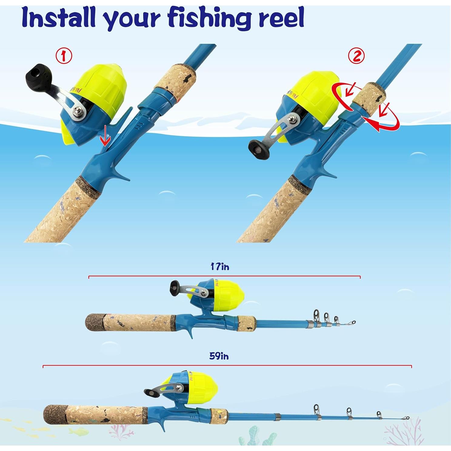 Juego de caña de pescar para niños SHUDAROCAST 1.5m con accesorios