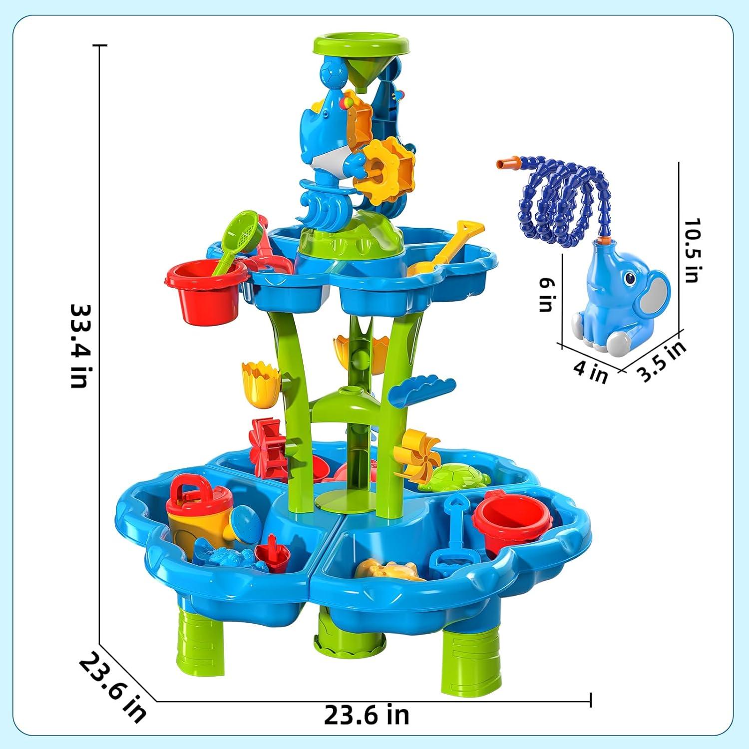 Mesa de Agua para Niños JUKUDAHU 60x60 cm con Bomba Elefante