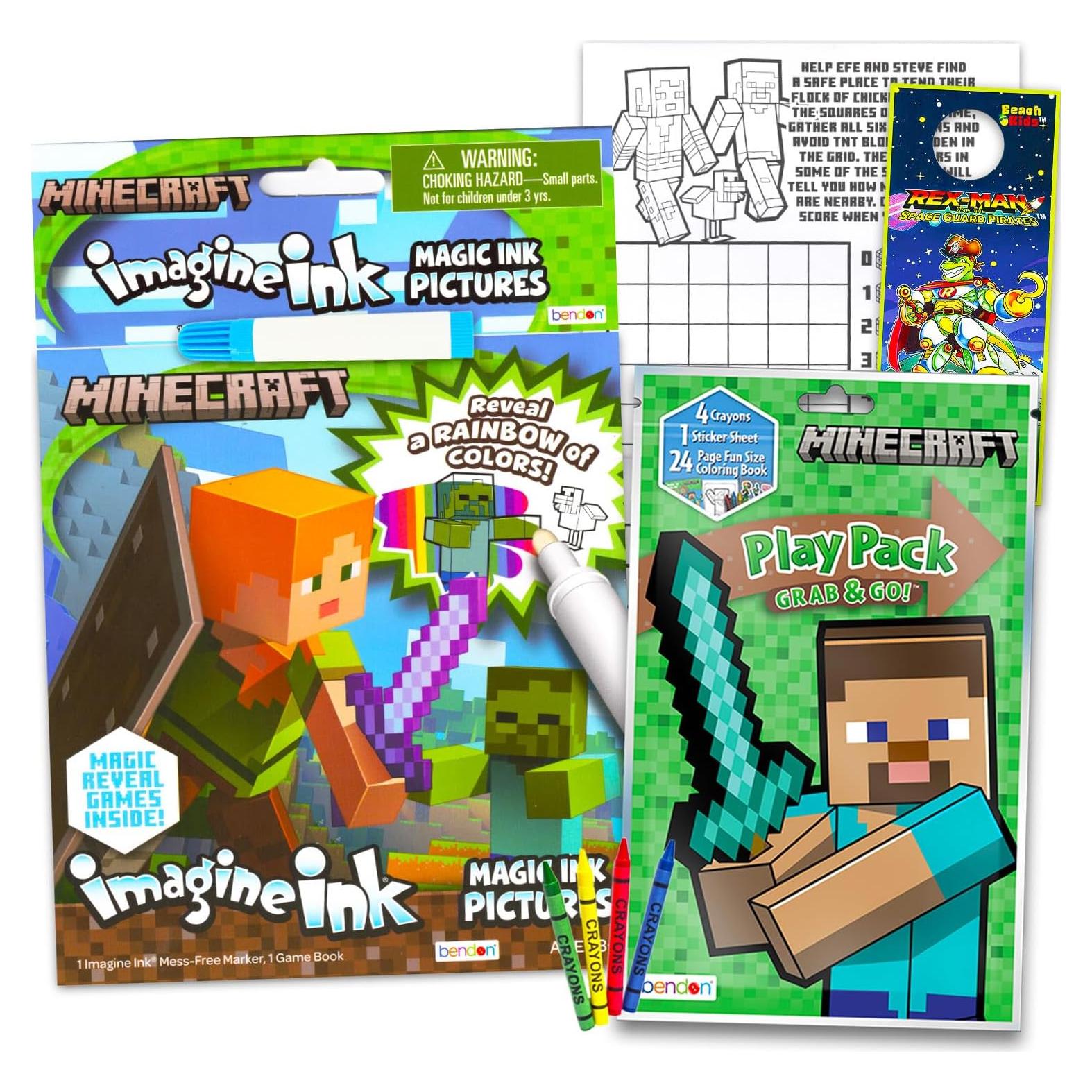 Libro para Colorear Minecraft Imagine Ink con Stickers