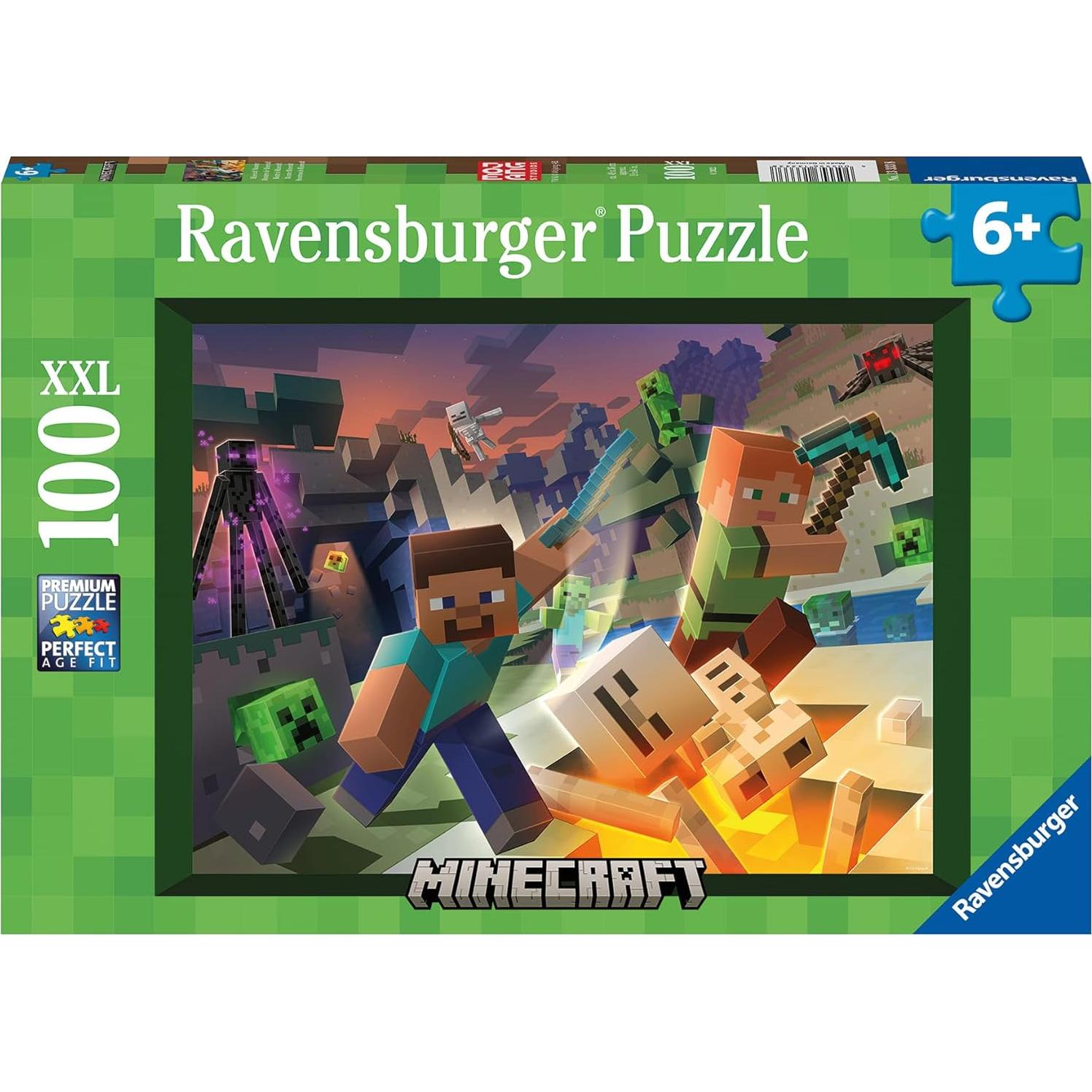 Rompecabezas Ravensburger Monster Minecraft 100 Piezas XXL