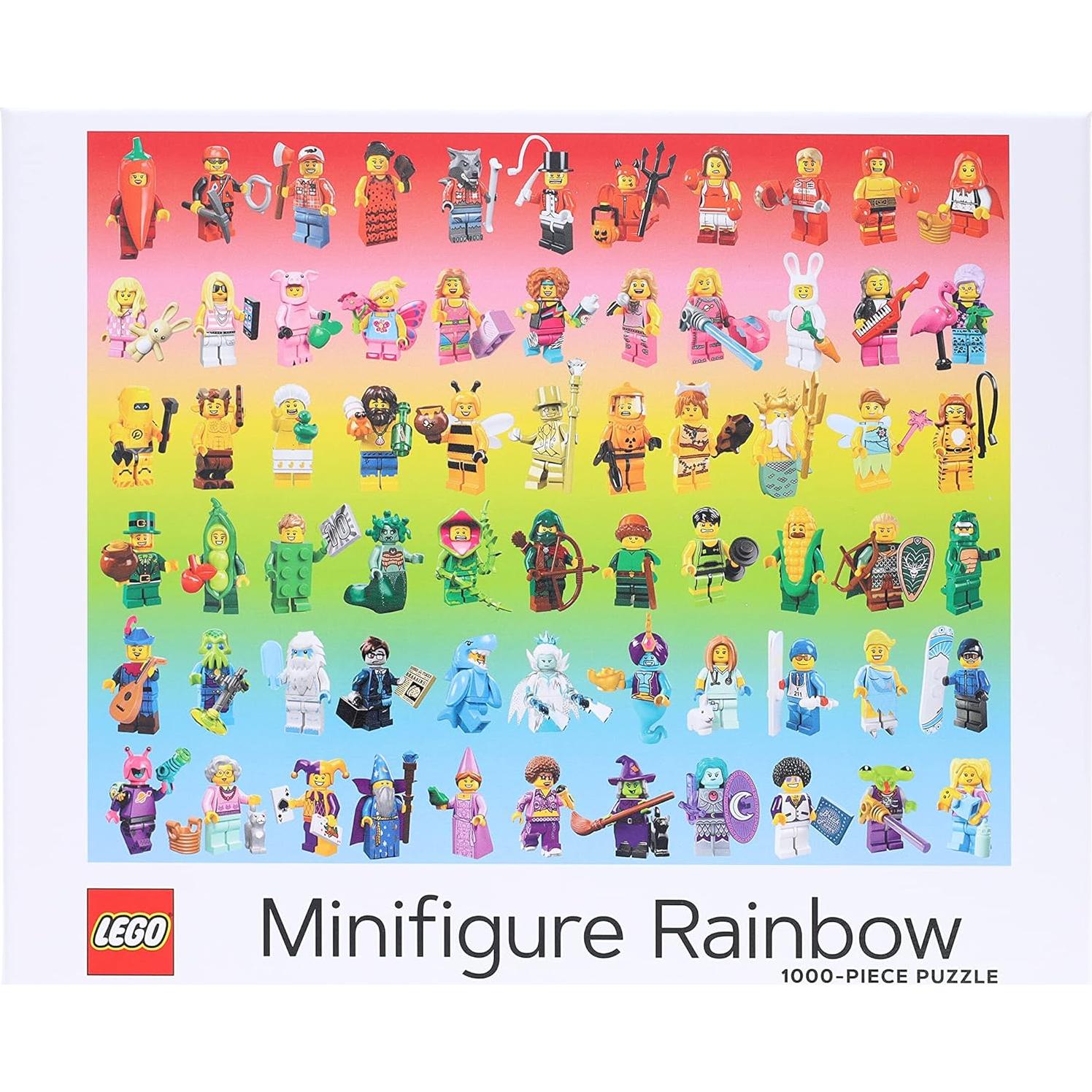 Rompecabezas 1000 Piezas LEGO Minifigura Arcoíris 63.5x50.8cm