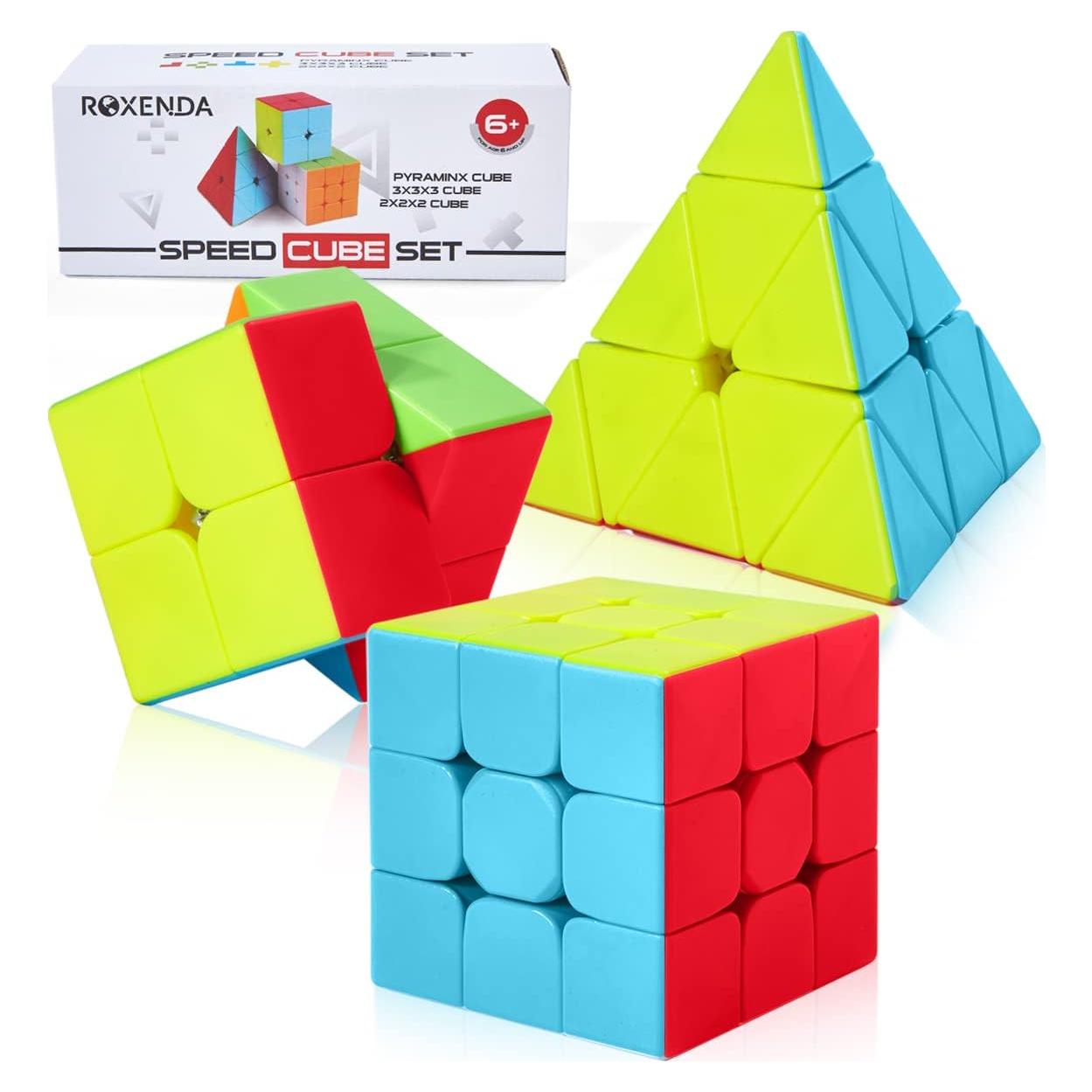 Conjunto de Cubos Mágicos Roxenda 2x2 3x3 Pirámide Puzzle