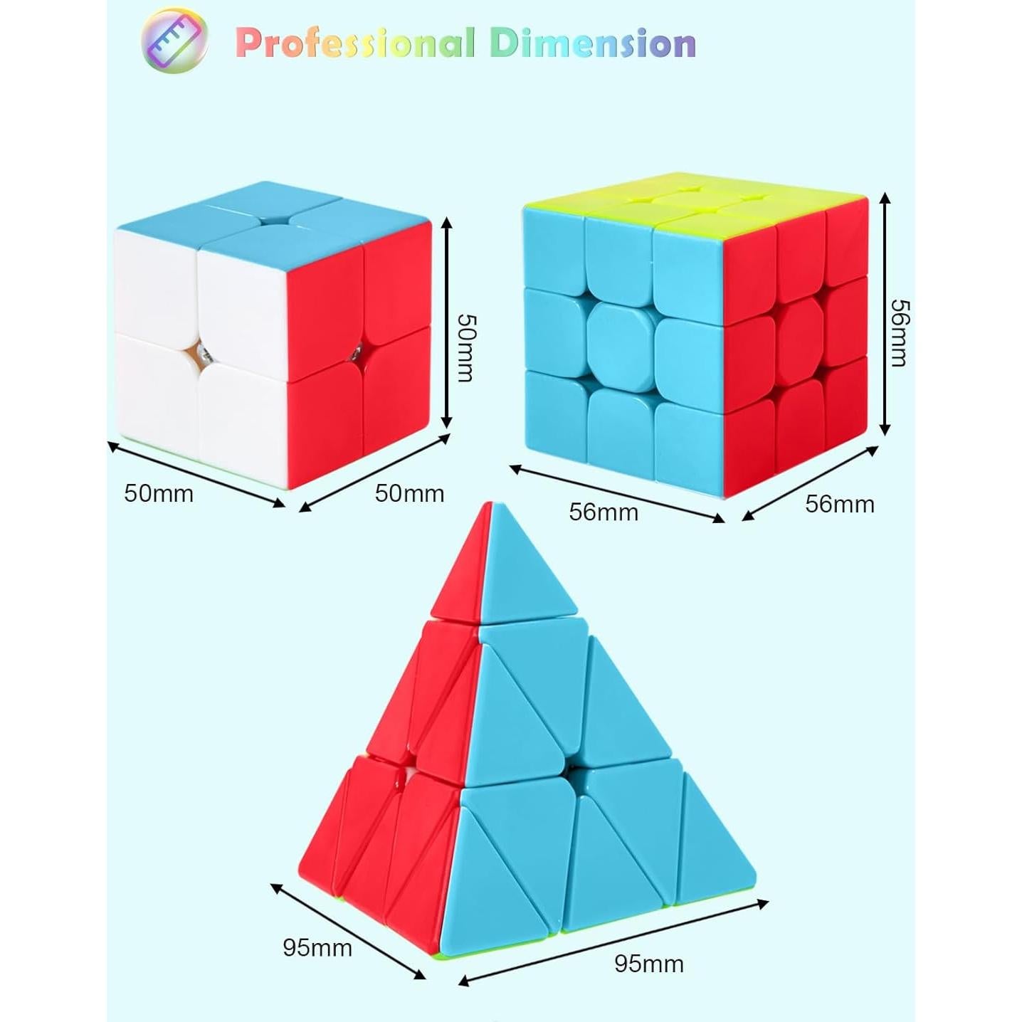 Conjunto de Cubos Mágicos Roxenda 2x2 3x3 Pirámide Puzzle