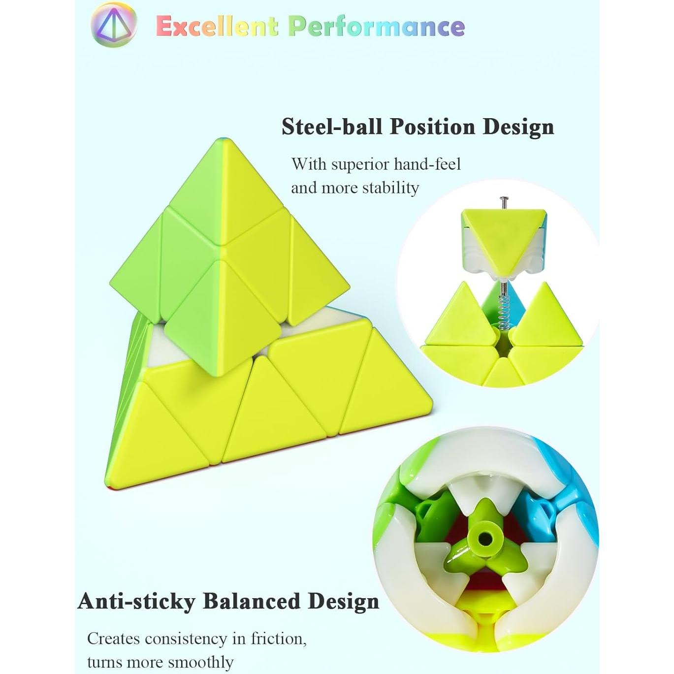 Conjunto de Cubos Mágicos Roxenda 2x2 3x3 Pirámide Puzzle
