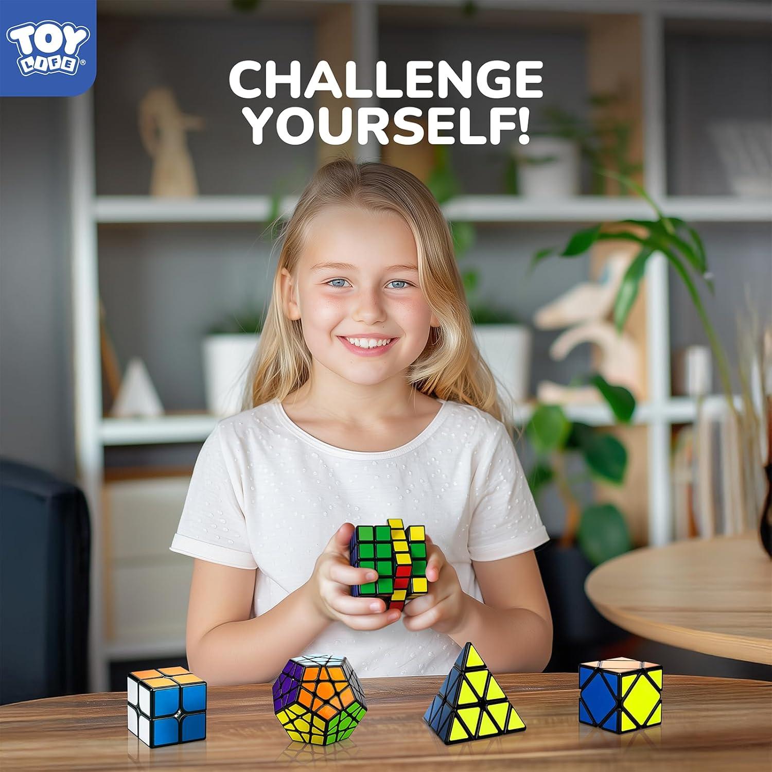 Conjunto de Cubos Mágicos STEAM Life 5 Pack - 3x3, 2x2, Pirámide, Megaminx