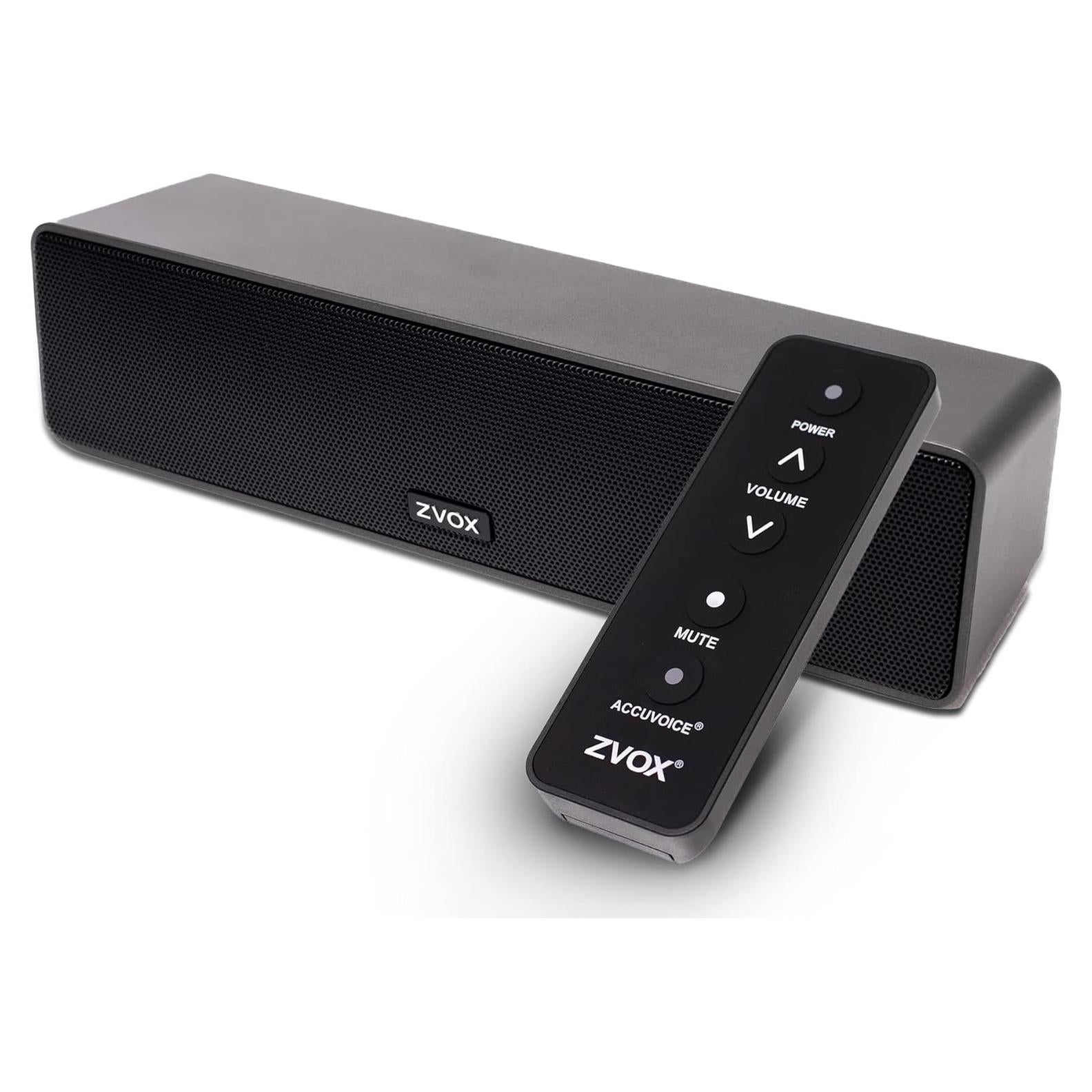 ZVOX Barra de Sonido AV100 Compacta con Aumento de Voz