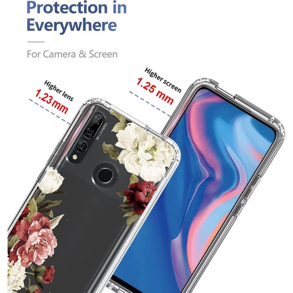 Funda Huawei Y9 Prime 2019 con Protector Vidrio Templado Floral