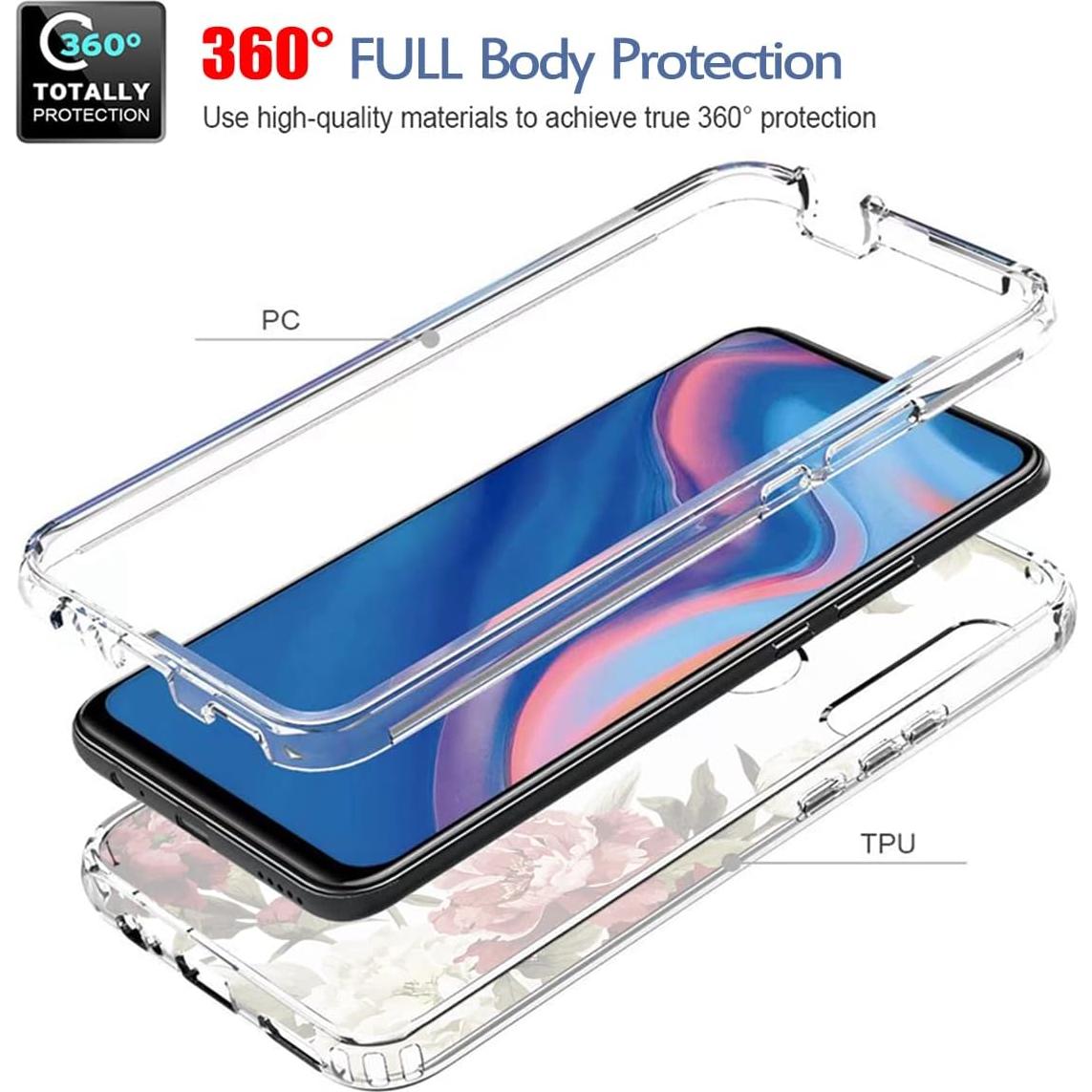 Funda Huawei Y9 Prime 2019 con Protector Vidrio Templado Floral