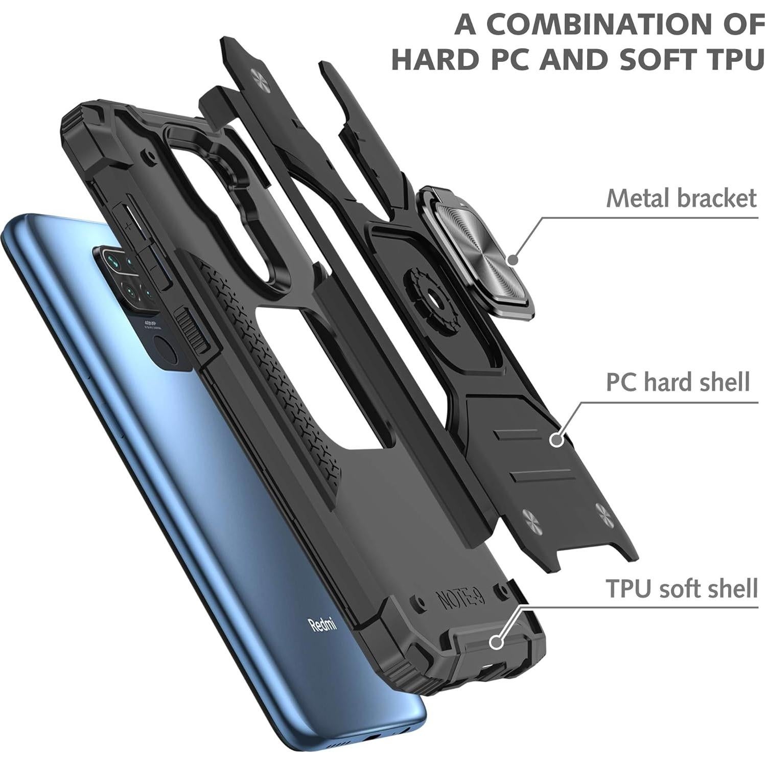 Funda Asuwish para Xiaomi Redmi Note 9 / 10X 4G con Protector