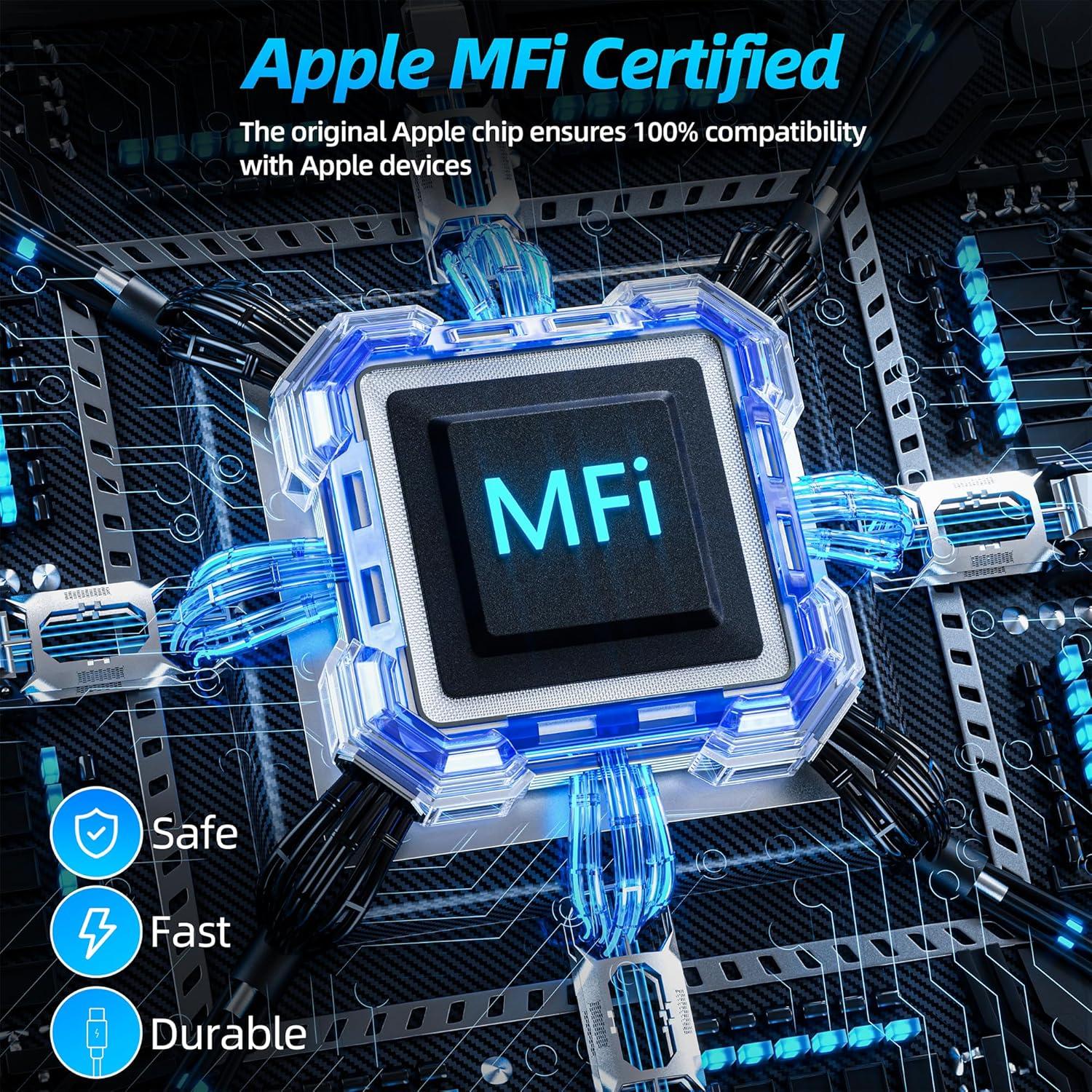 Cargador Lightning Bkayp 3pack 3m Carga Rápida iPhone 14 13 12