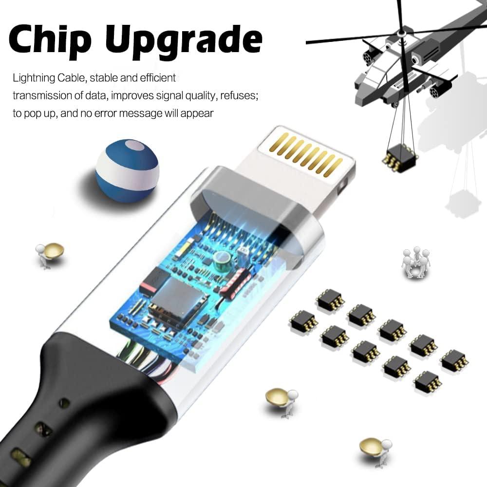 Cargador Rápido MFi DFLASHS para iPhone - Paquete de 3 Cables 3FT