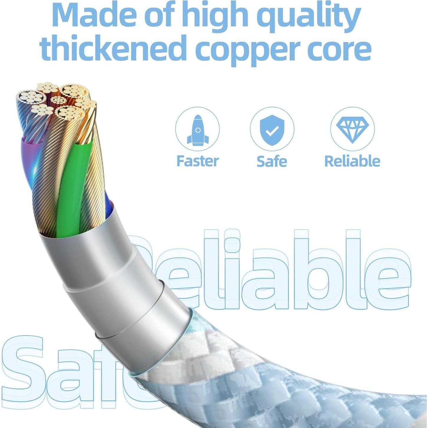 Cable USB C a Lightning 3 Pack 1.83m GHEREL MFi Cargador Rápido